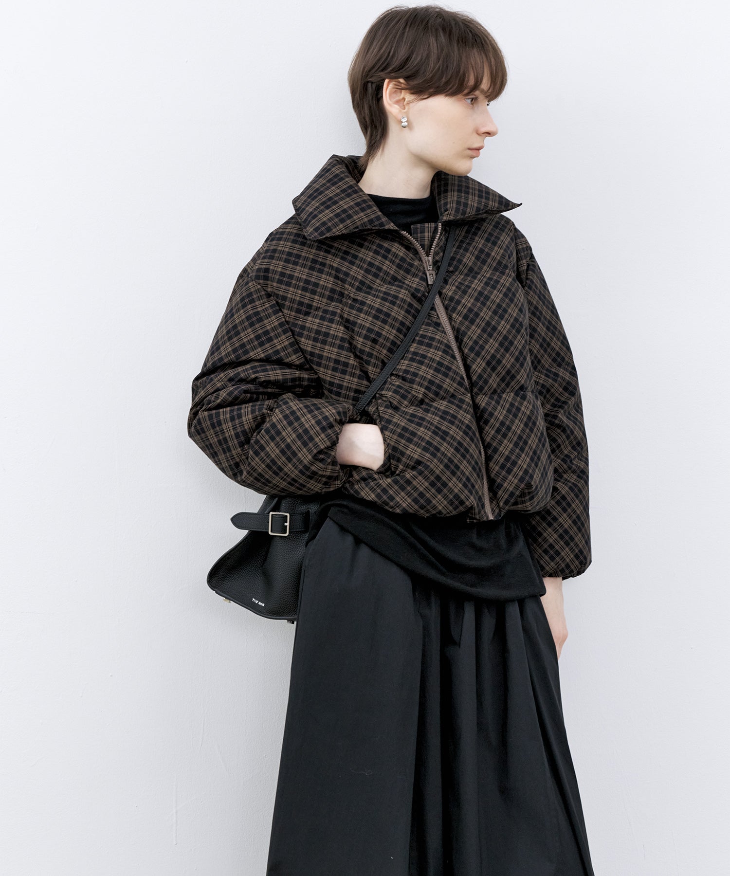 Check Pattern Down Coat