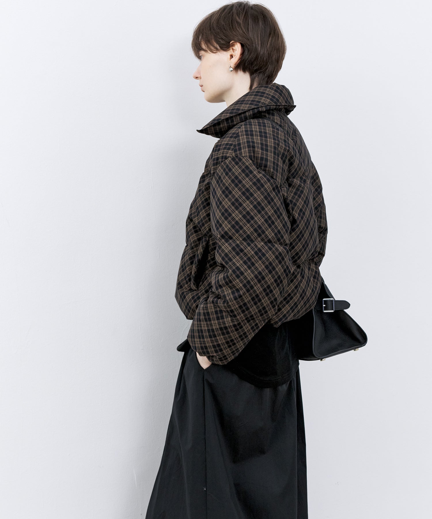 Check Pattern Down Coat