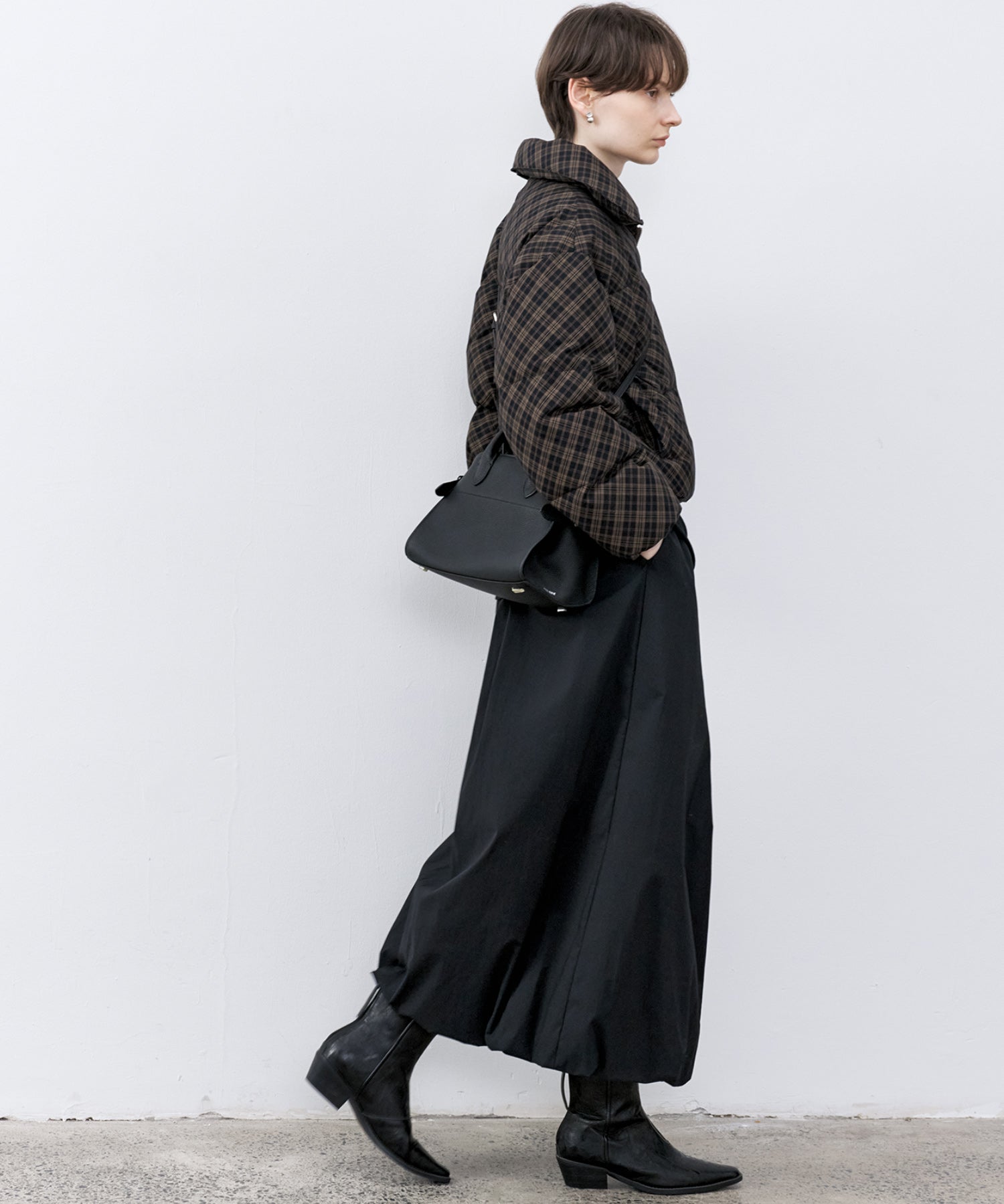 Check Pattern Down Coat