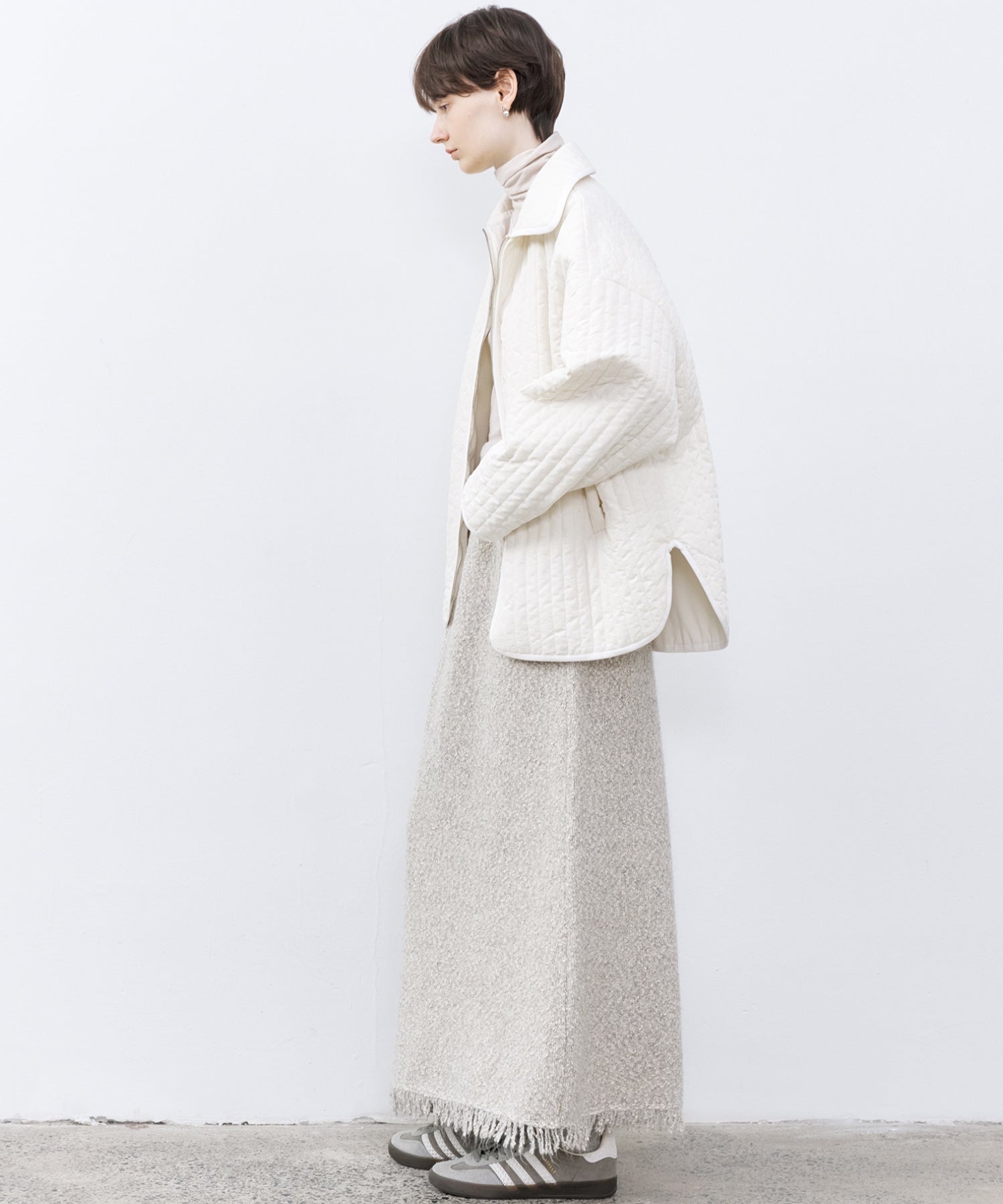 Flocked Print Quilted Jacket