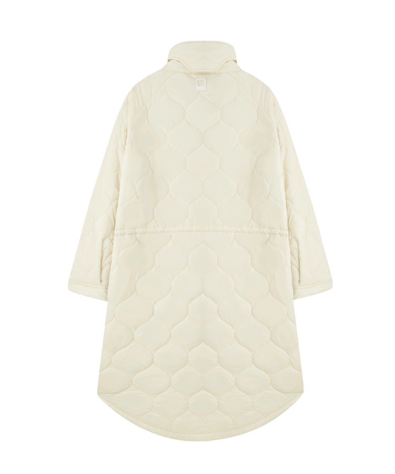Irregular hem oversized volume quilted long coat