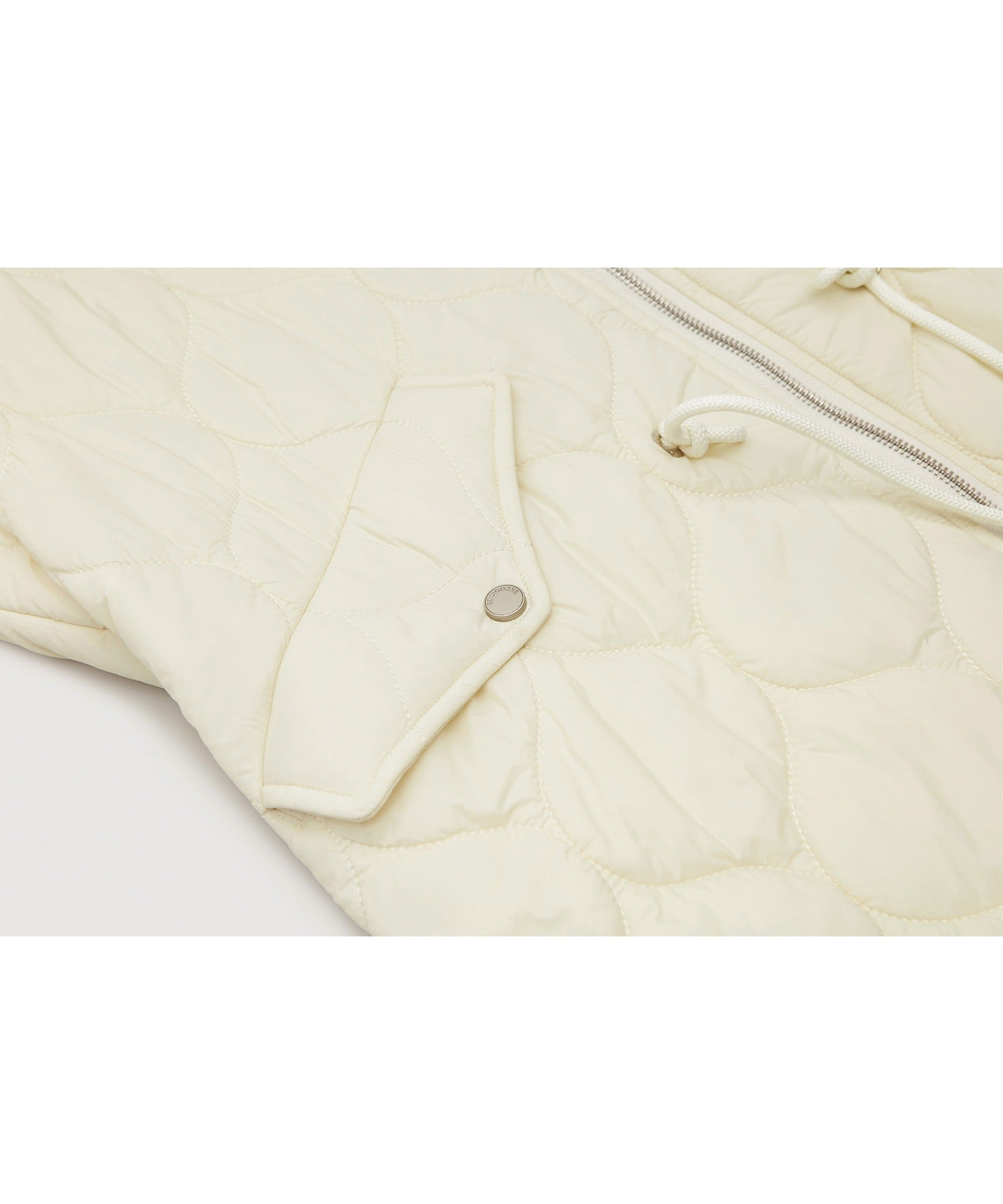 Irregular hem oversized volume quilted long coat