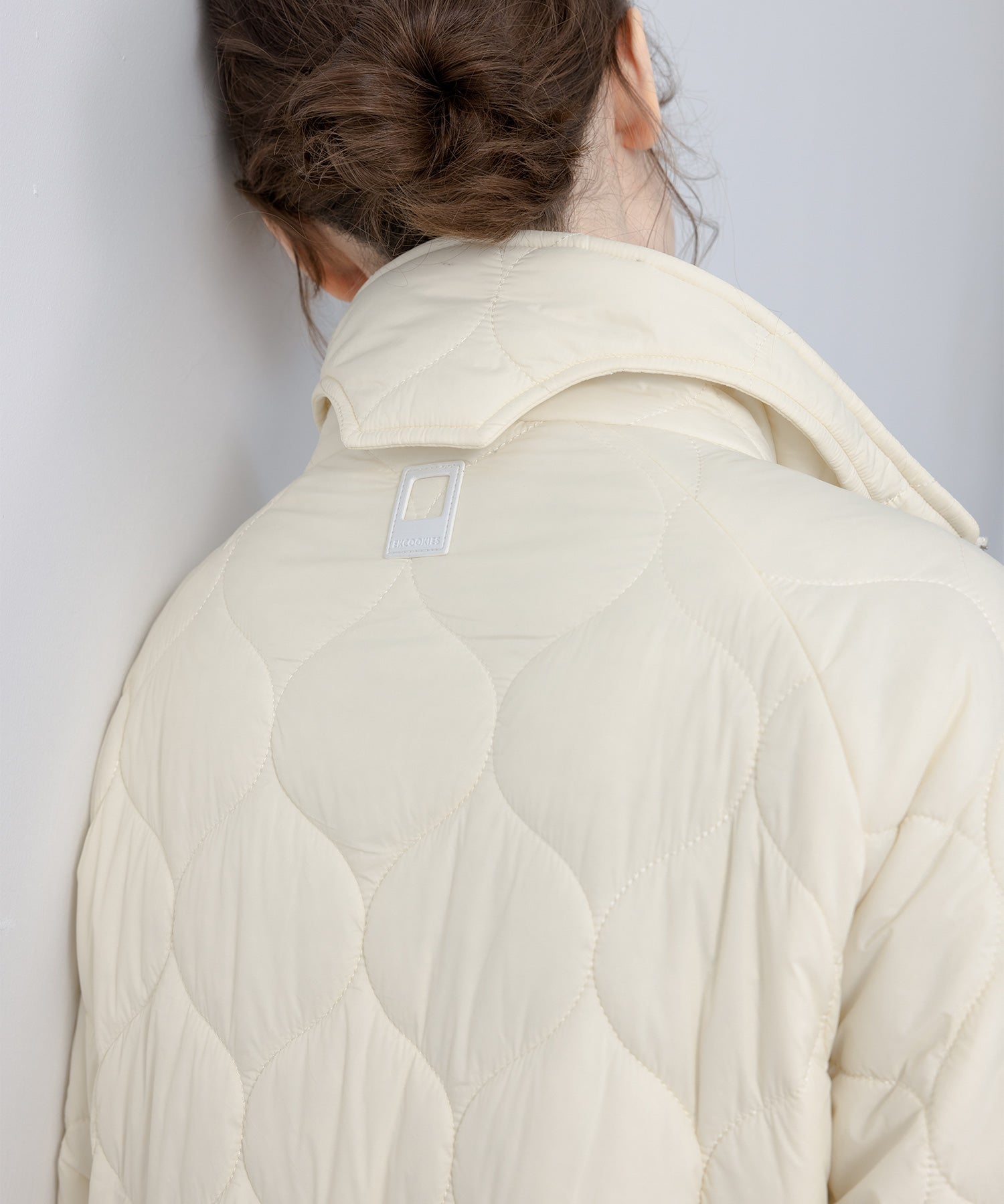 Irregular hem oversized volume quilted long coat