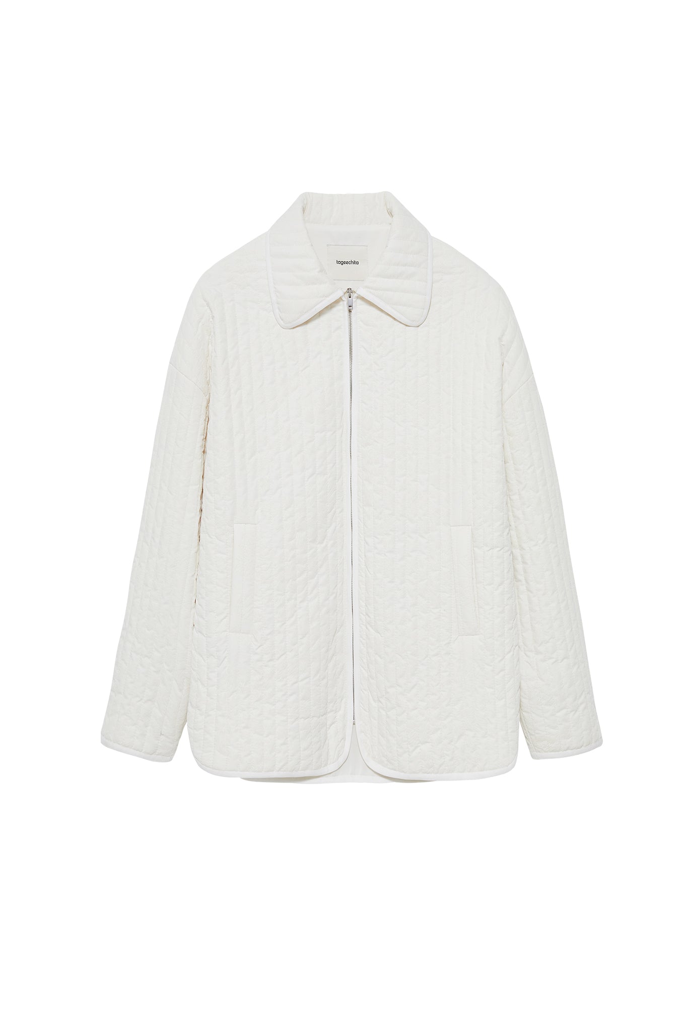 Flocked Print Quilted Jacket