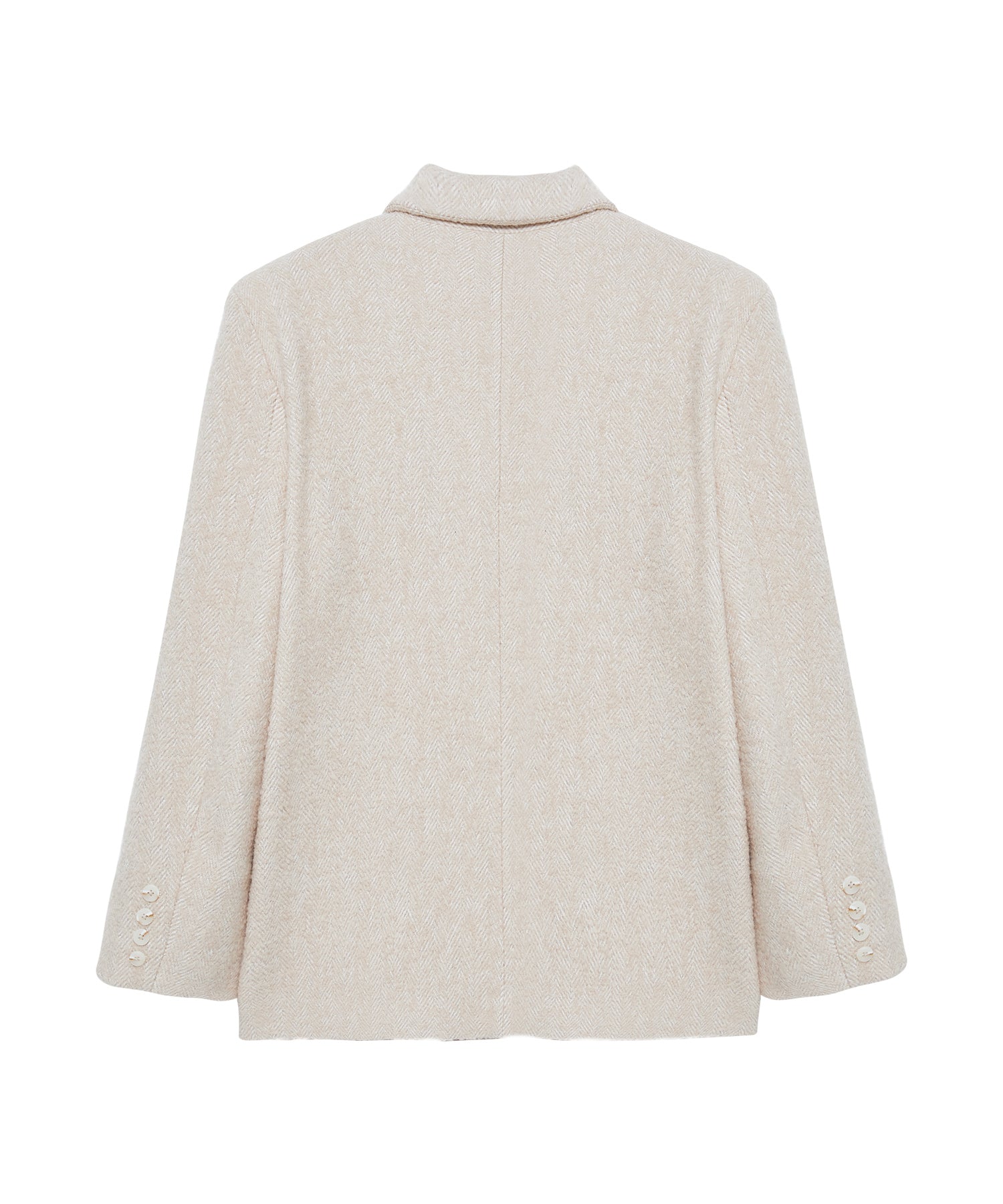 Wool-Blend Oversized Tailored Jacket with Shoulder Pads