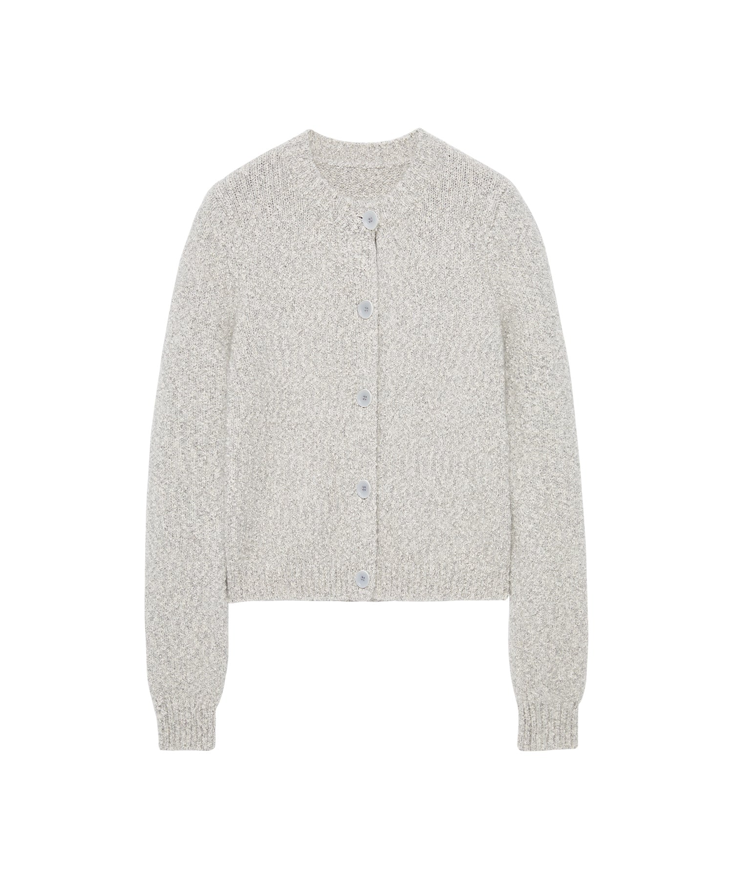 Nepped Knit Cardigan with Tweed Texture