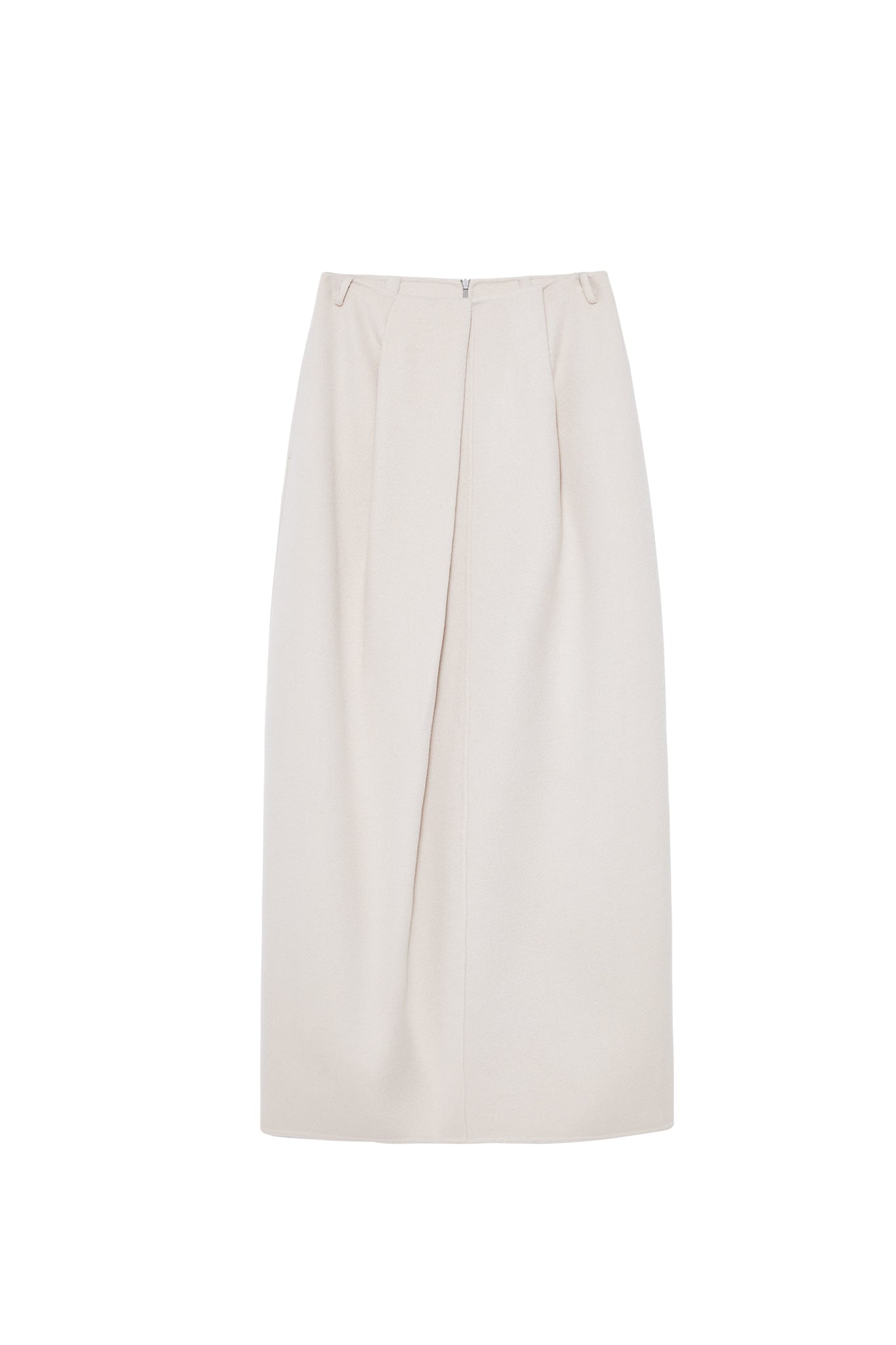 Wool Twill Skirt with Gathered Detail & Bubble Silhouette