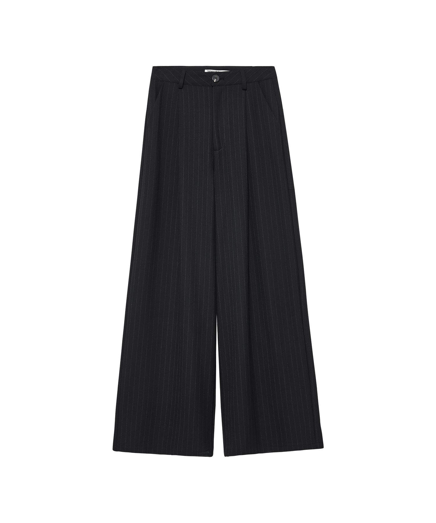 High-Waisted Striped Wide Slacks