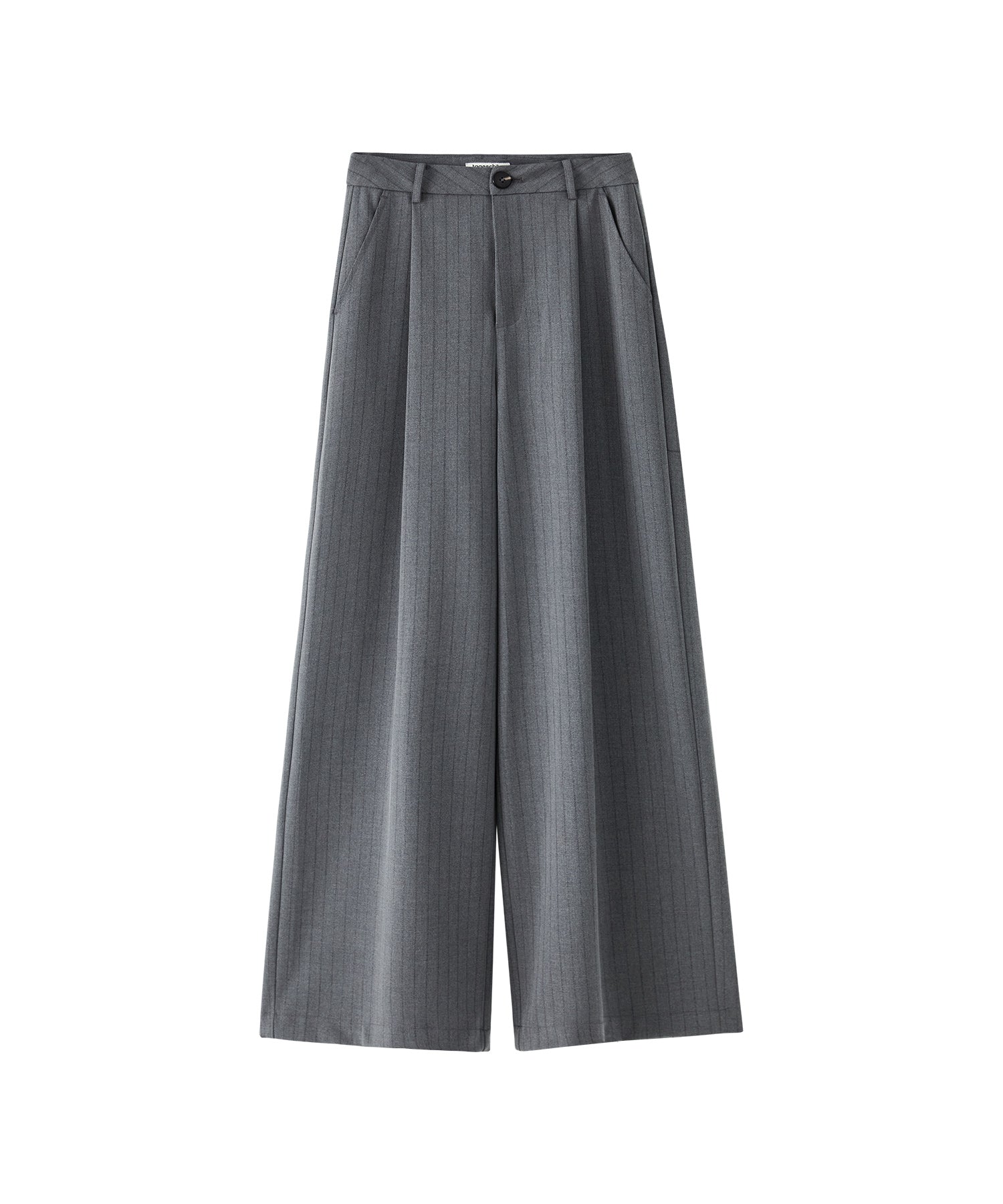 High-Waisted Striped Wide Slacks