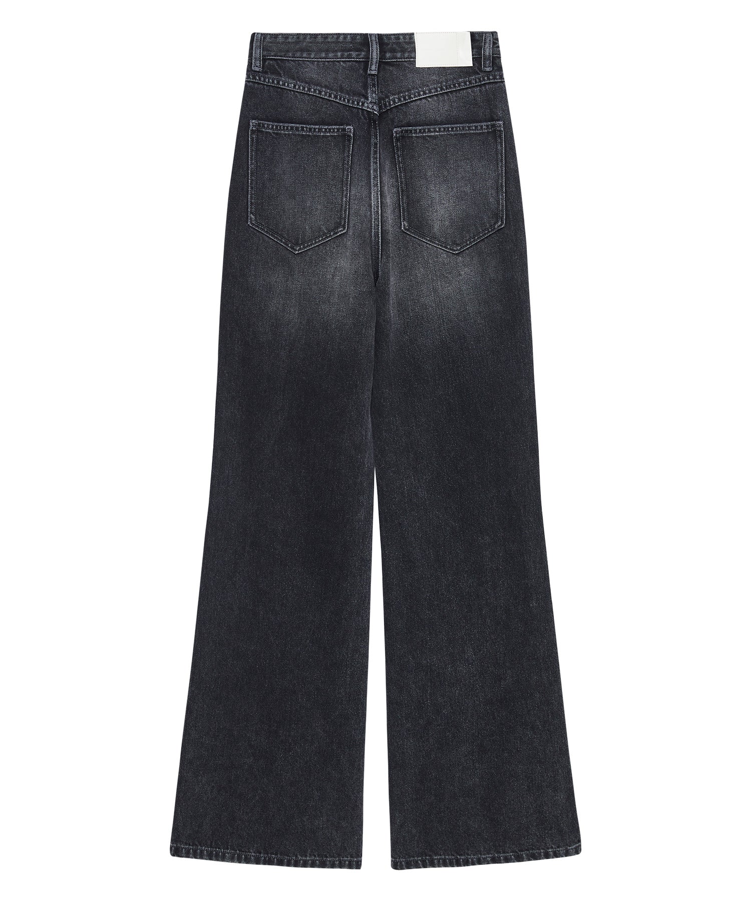Dark Gray Washed Slightly Flared Jeans