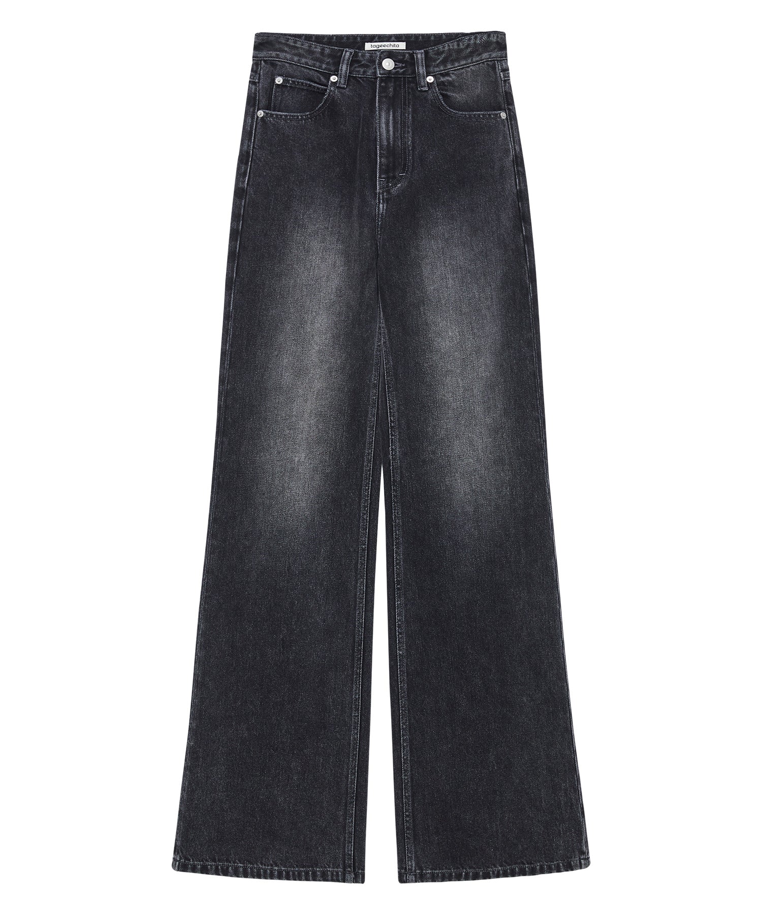 Dark Gray Washed Slightly Flared Jeans