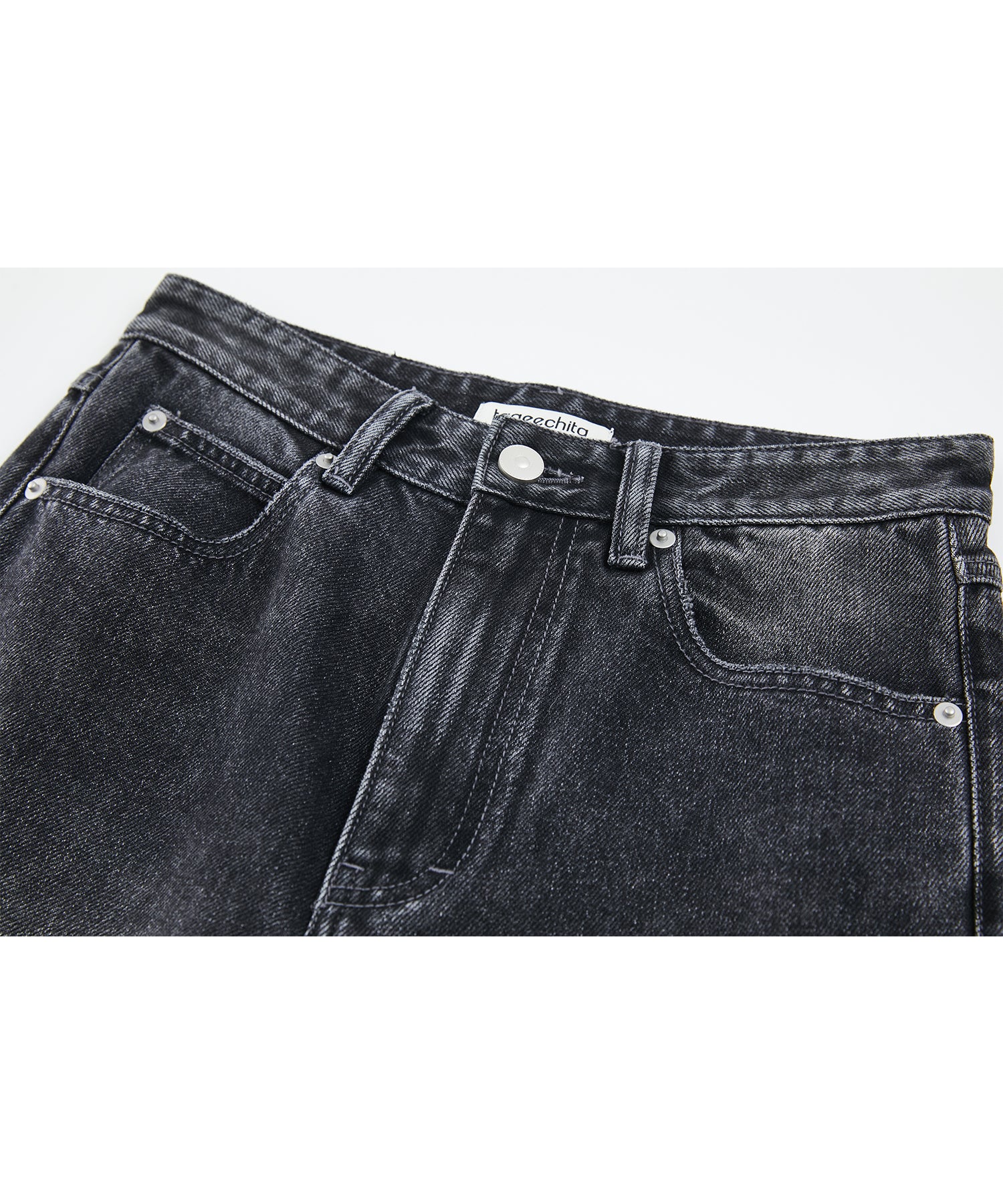 Dark Gray Washed Slightly Flared Jeans