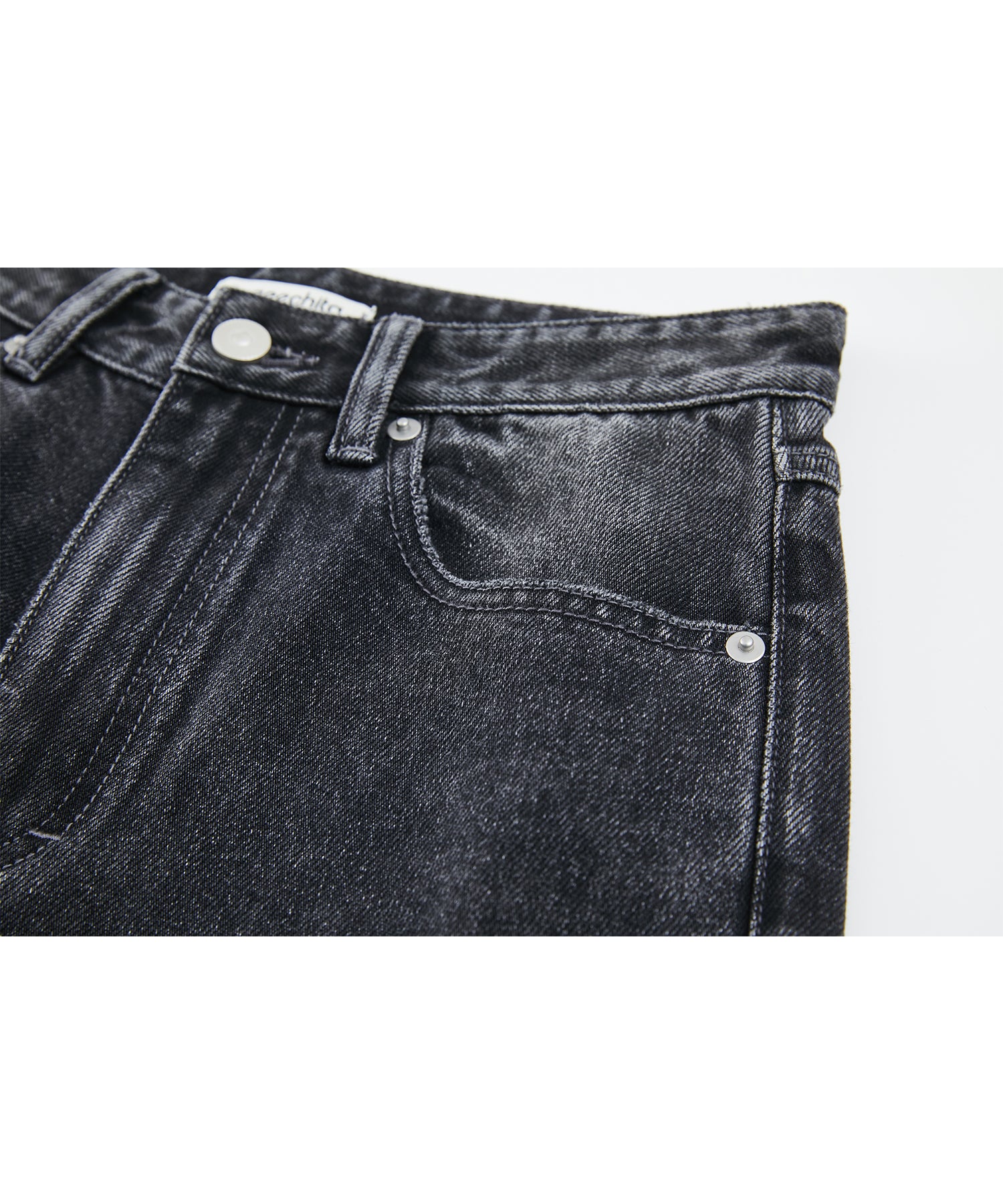 Dark Gray Washed Slightly Flared Jeans