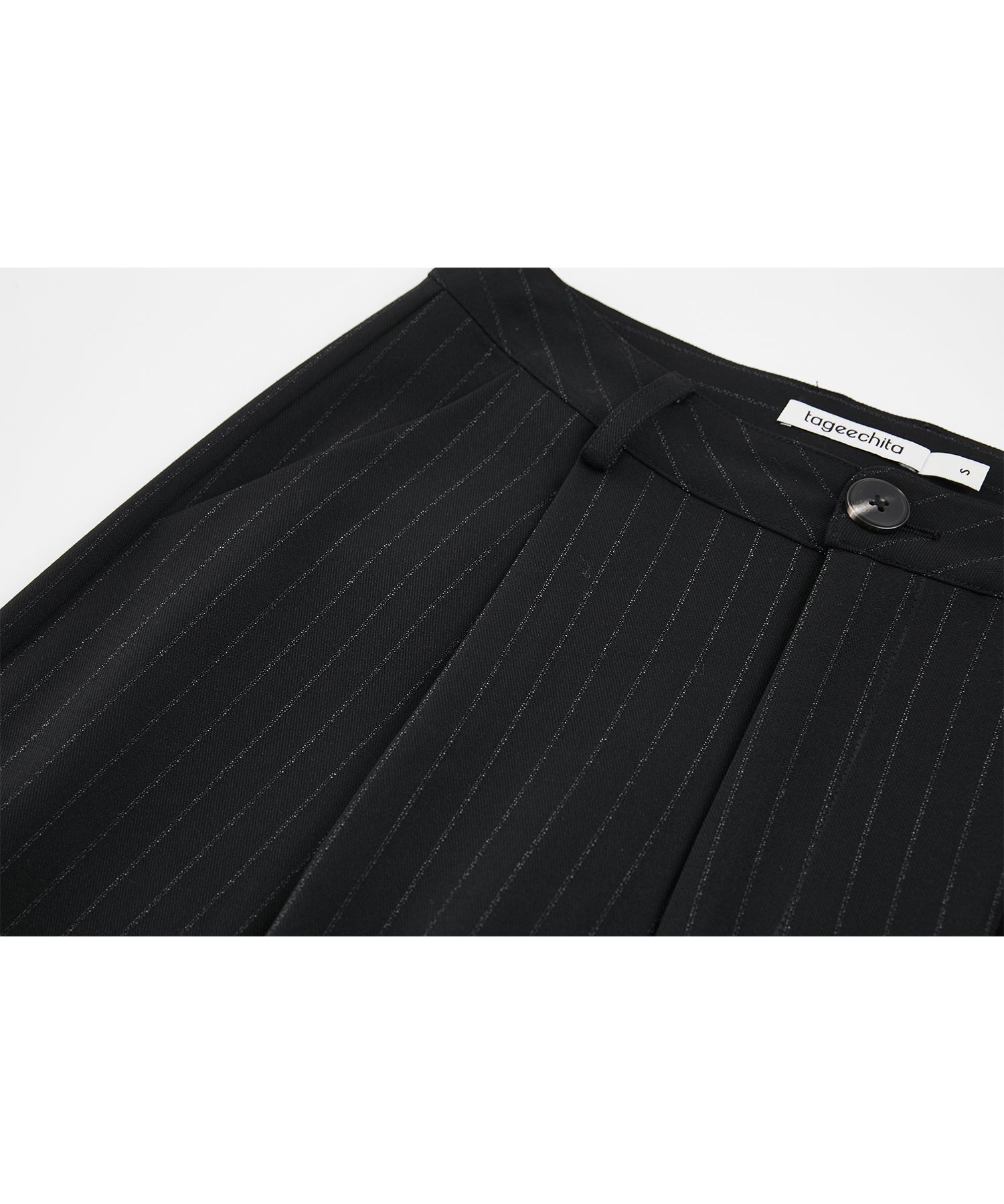 High-Waisted Striped Wide Slacks
