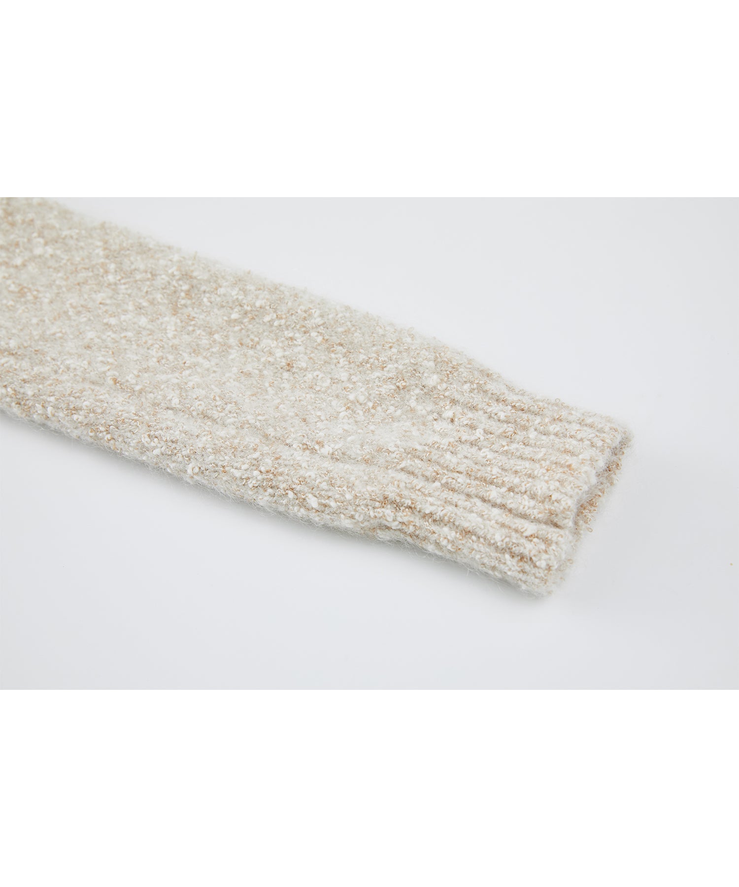 Nepped Knit Cardigan with Tweed Texture