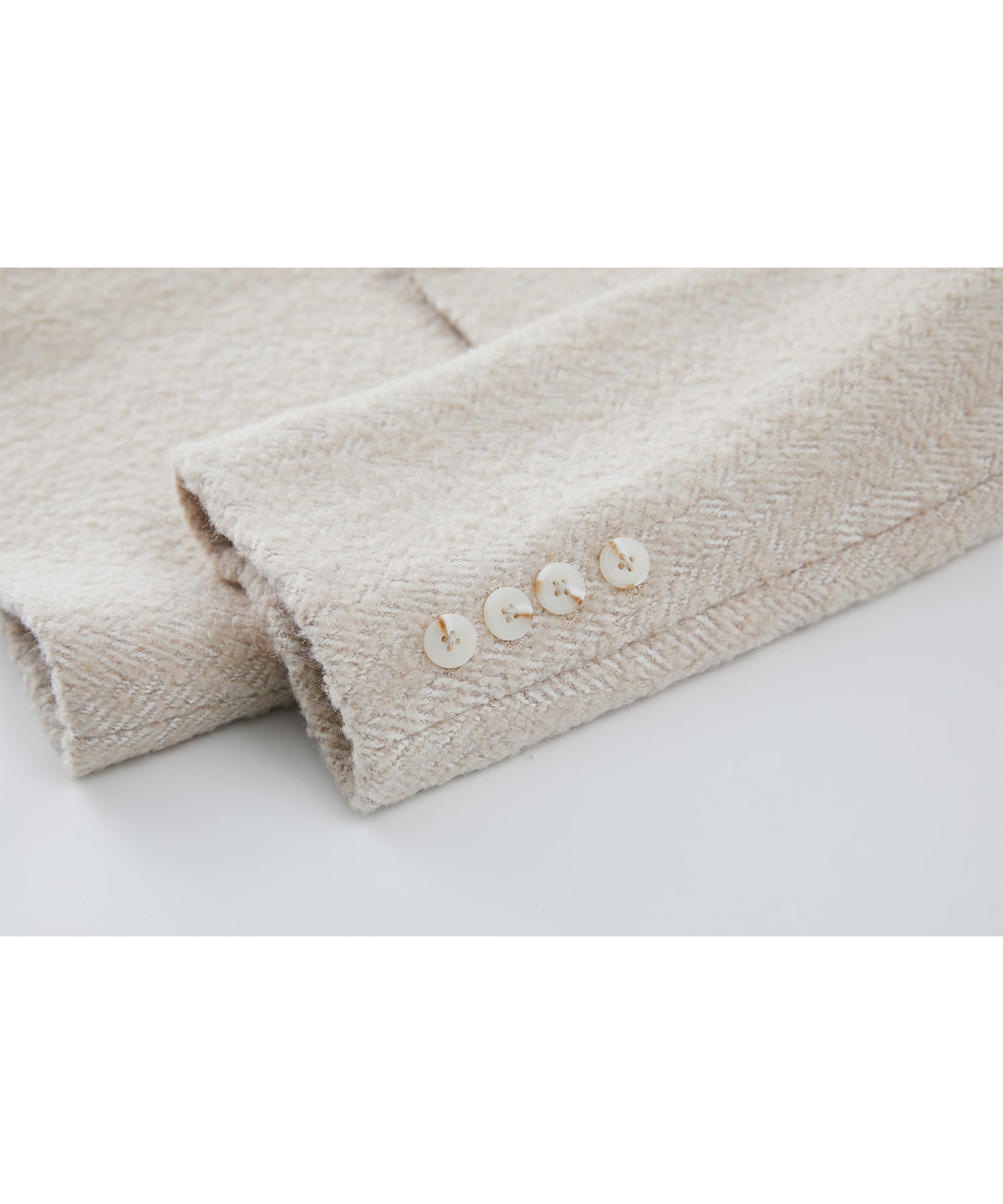 Wool-Blend Oversized Tailored Jacket with Shoulder Pads