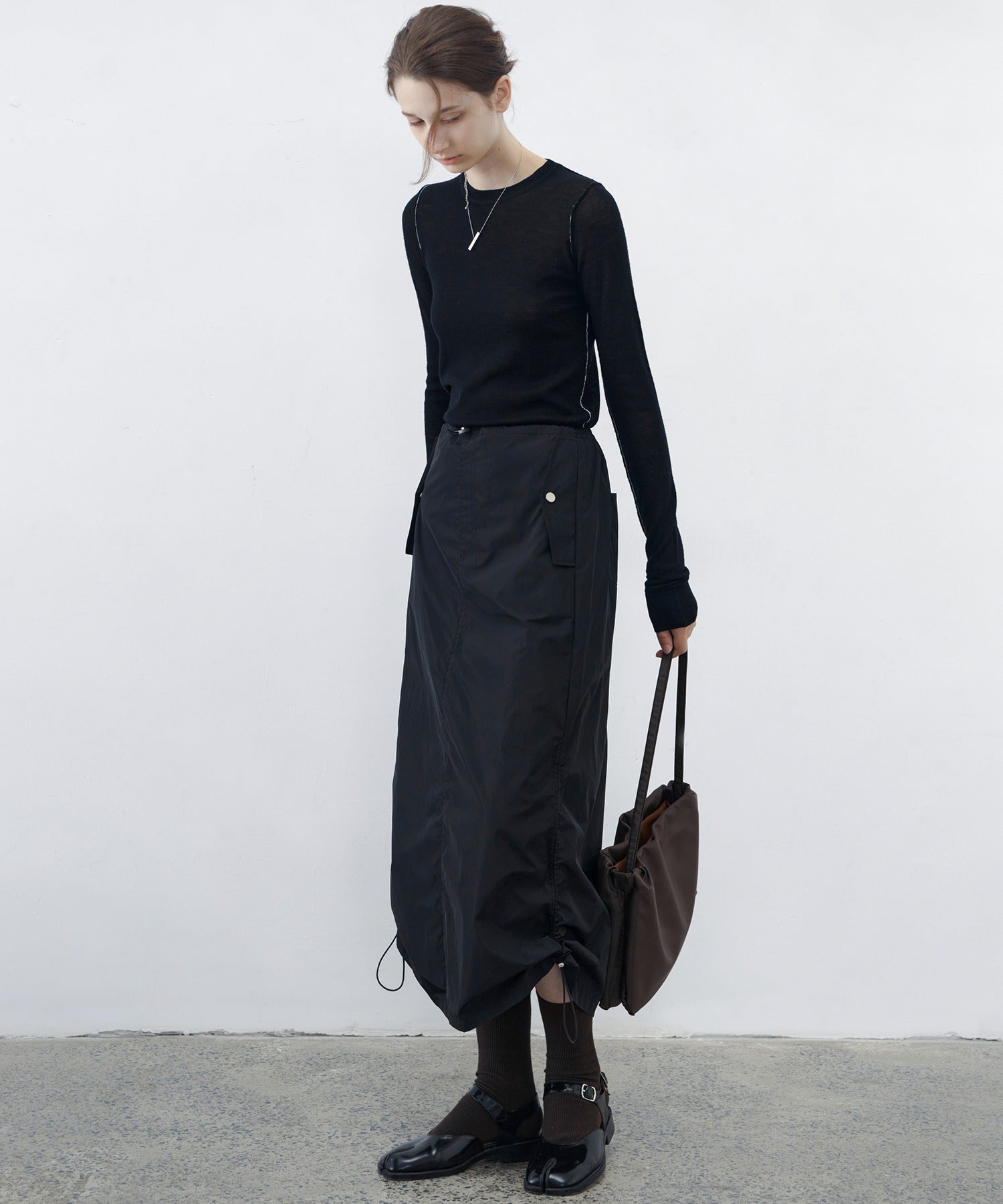 Side Drawstring Ruched Pencil Skirt