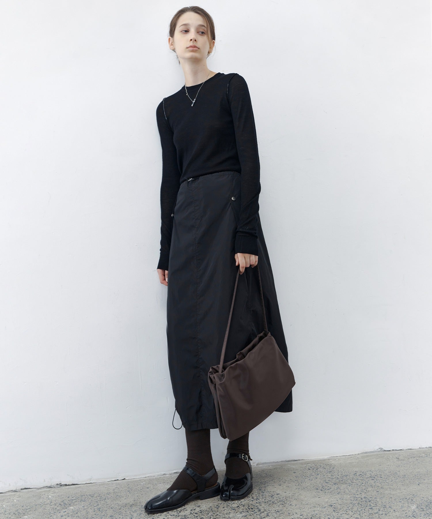 Side Drawstring Ruched Pencil Skirt