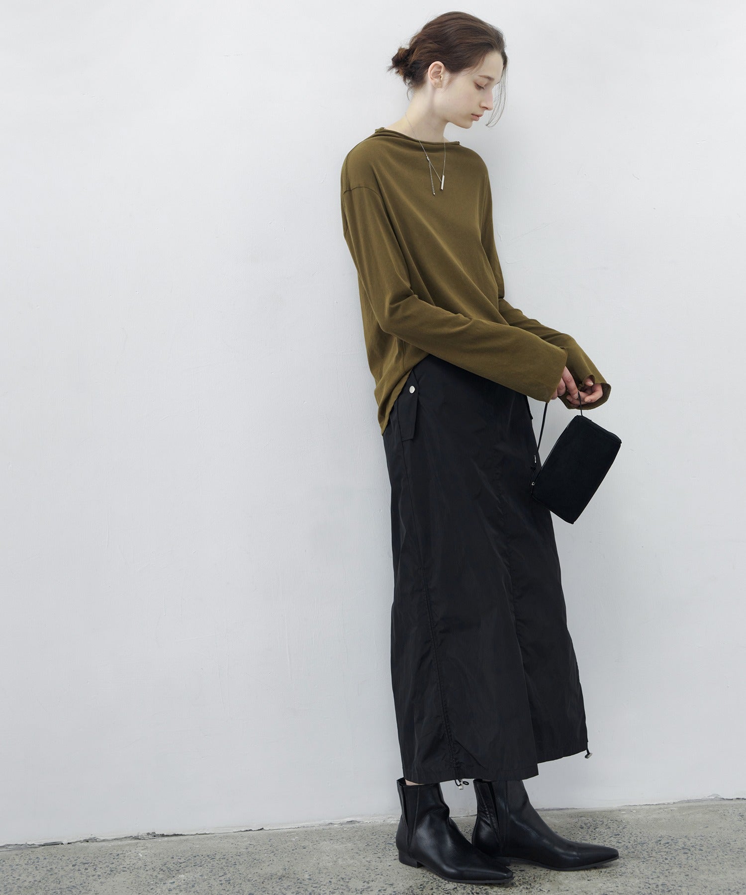 Side Drawstring Ruched Pencil Skirt