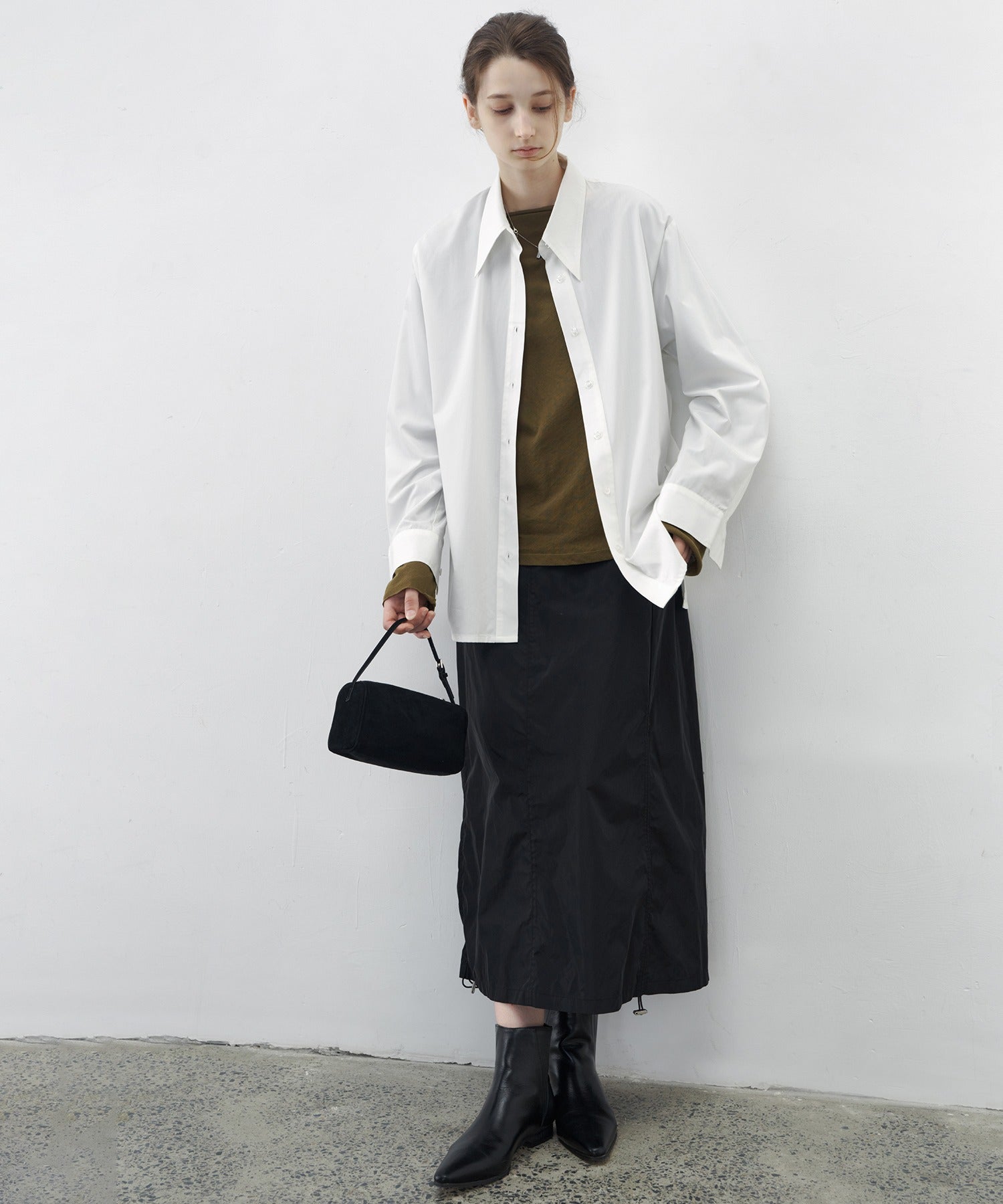 Side Drawstring Ruched Pencil Skirt