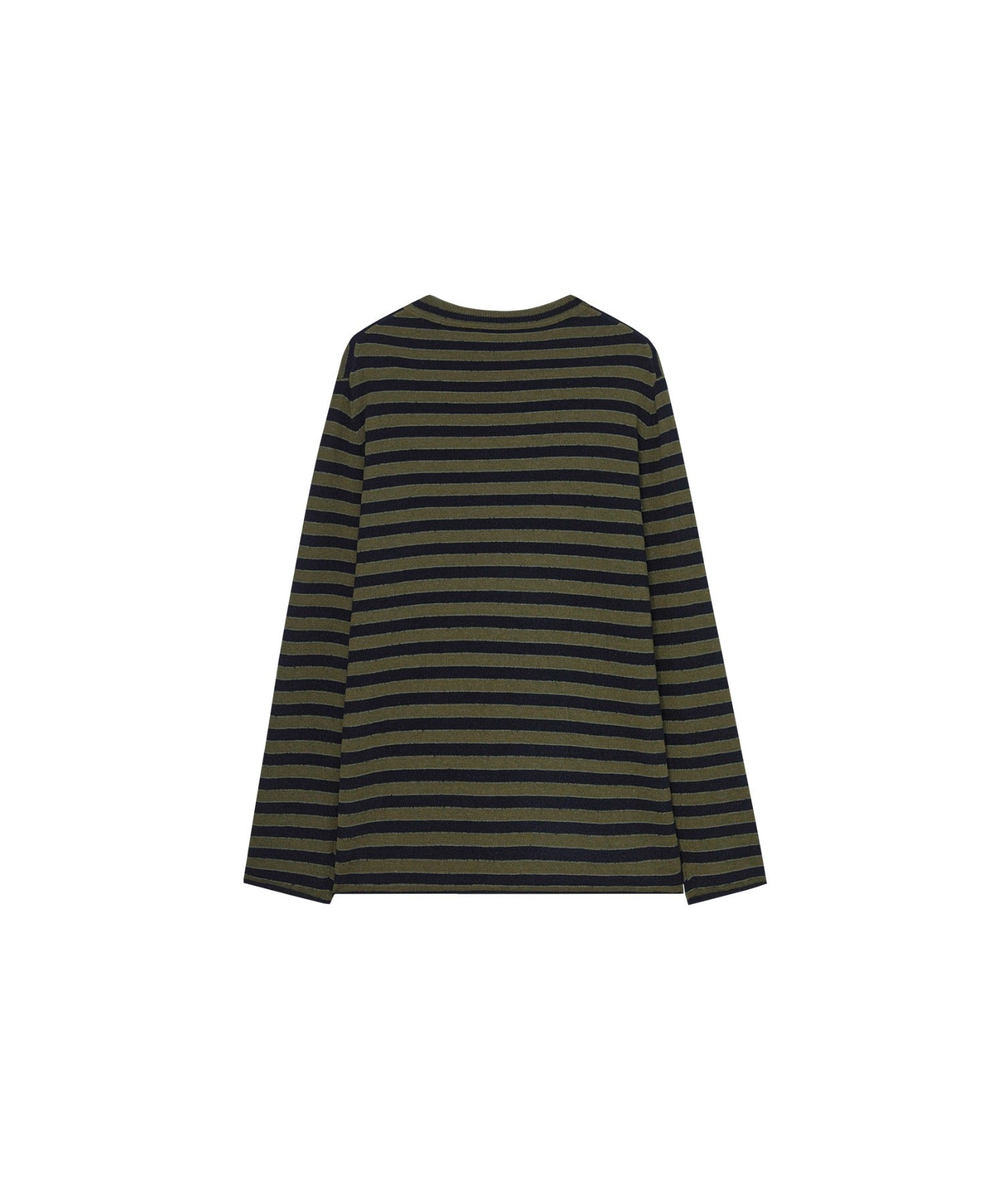 Textured Stripe Crew Neck Knit Sweater