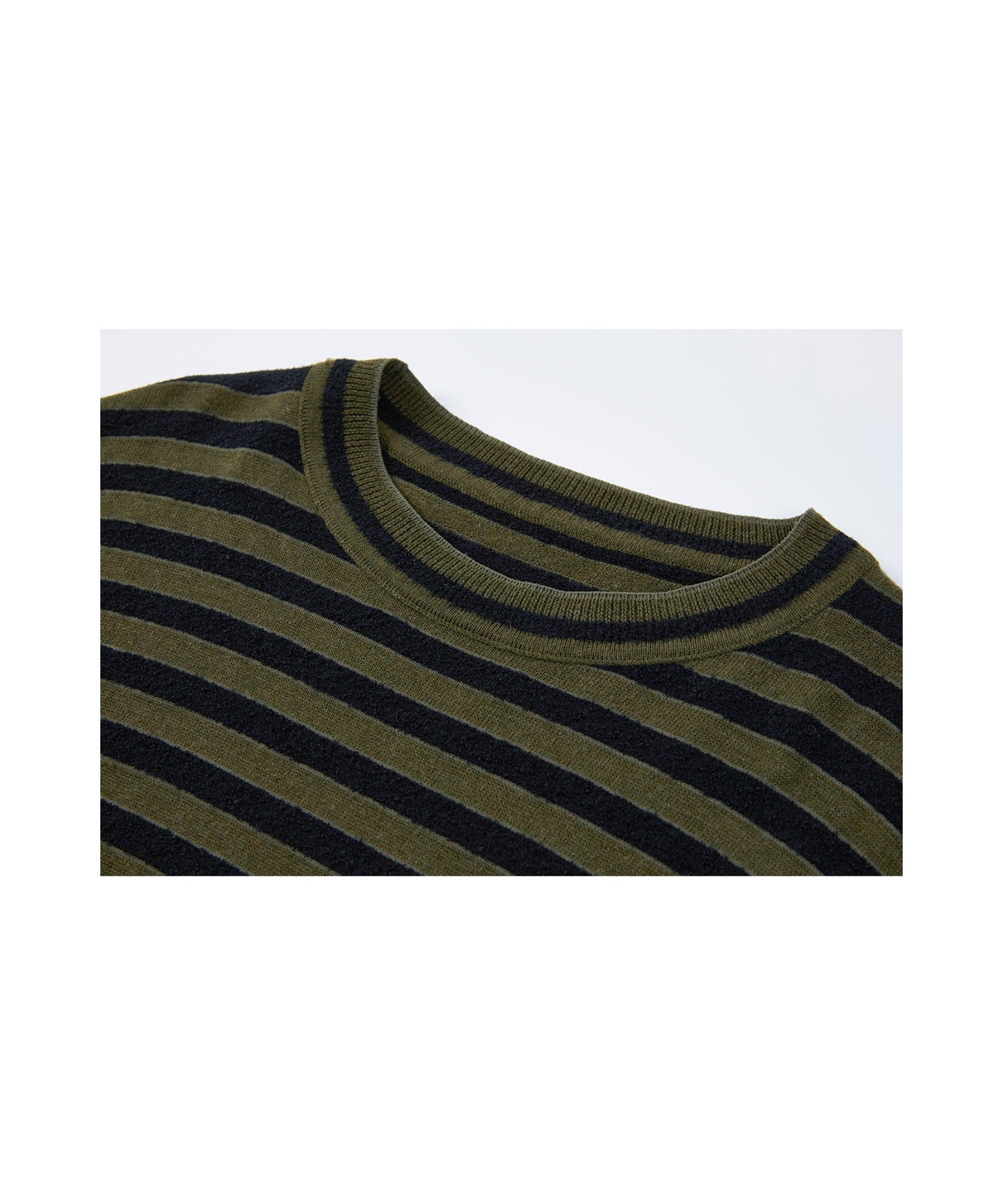 Textured Stripe Crew Neck Knit Sweater