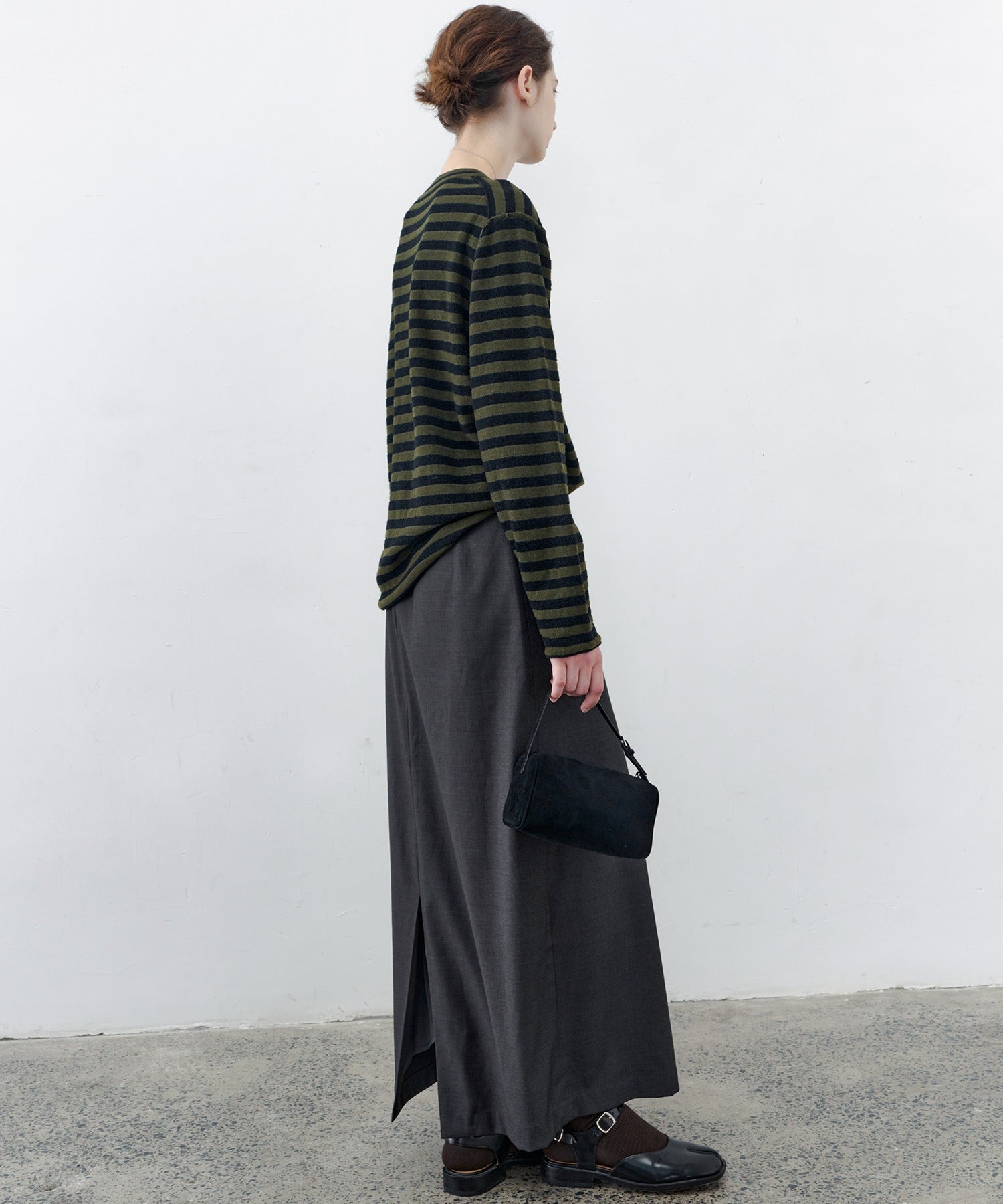 Textured Stripe Crew Neck Knit Sweater