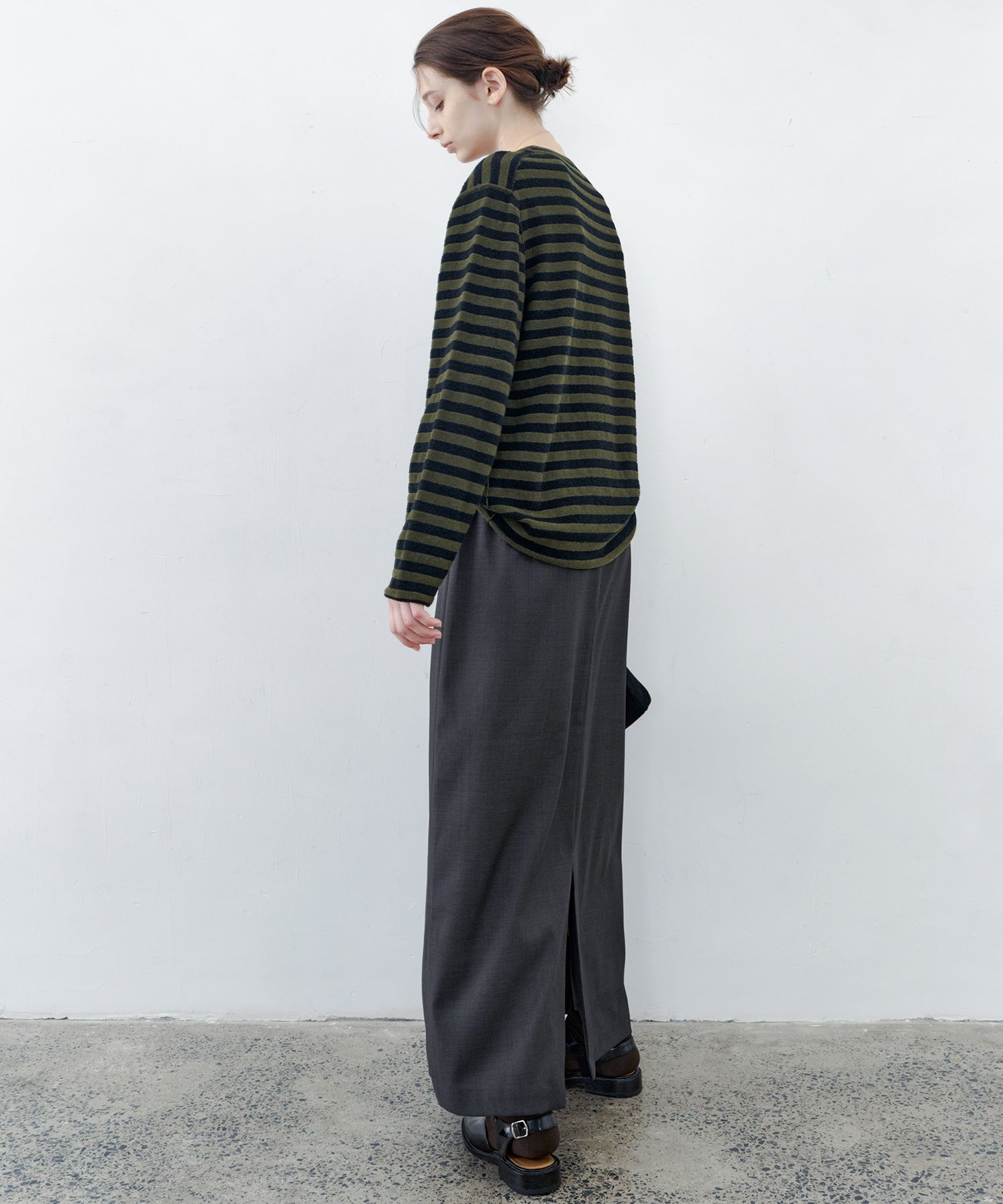 Textured Stripe Crew Neck Knit Sweater