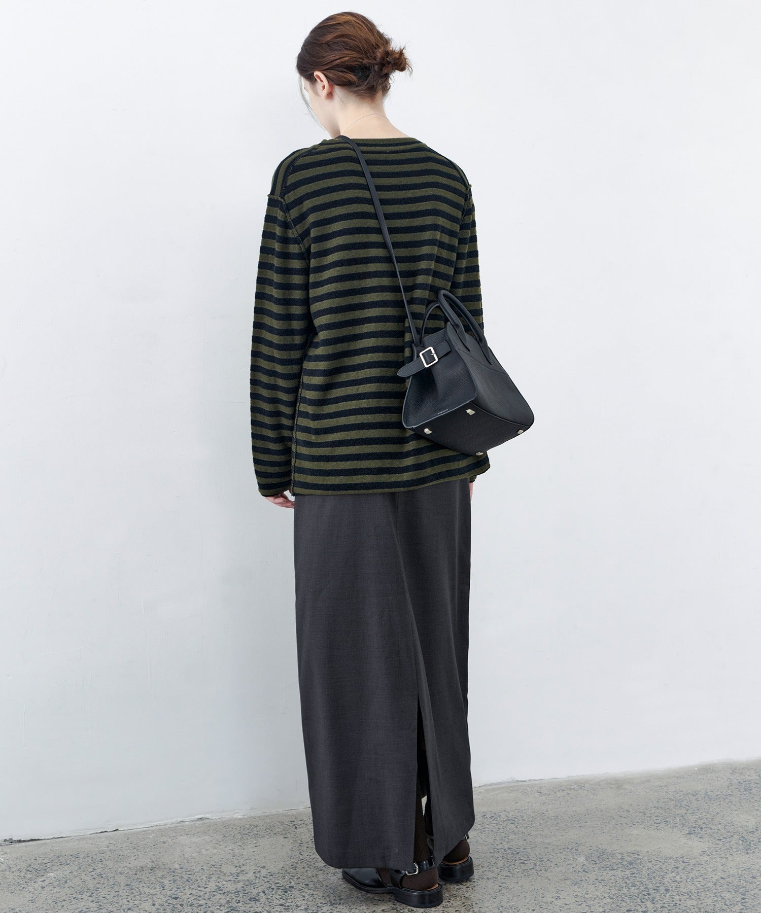 Textured Stripe Crew Neck Knit Sweater