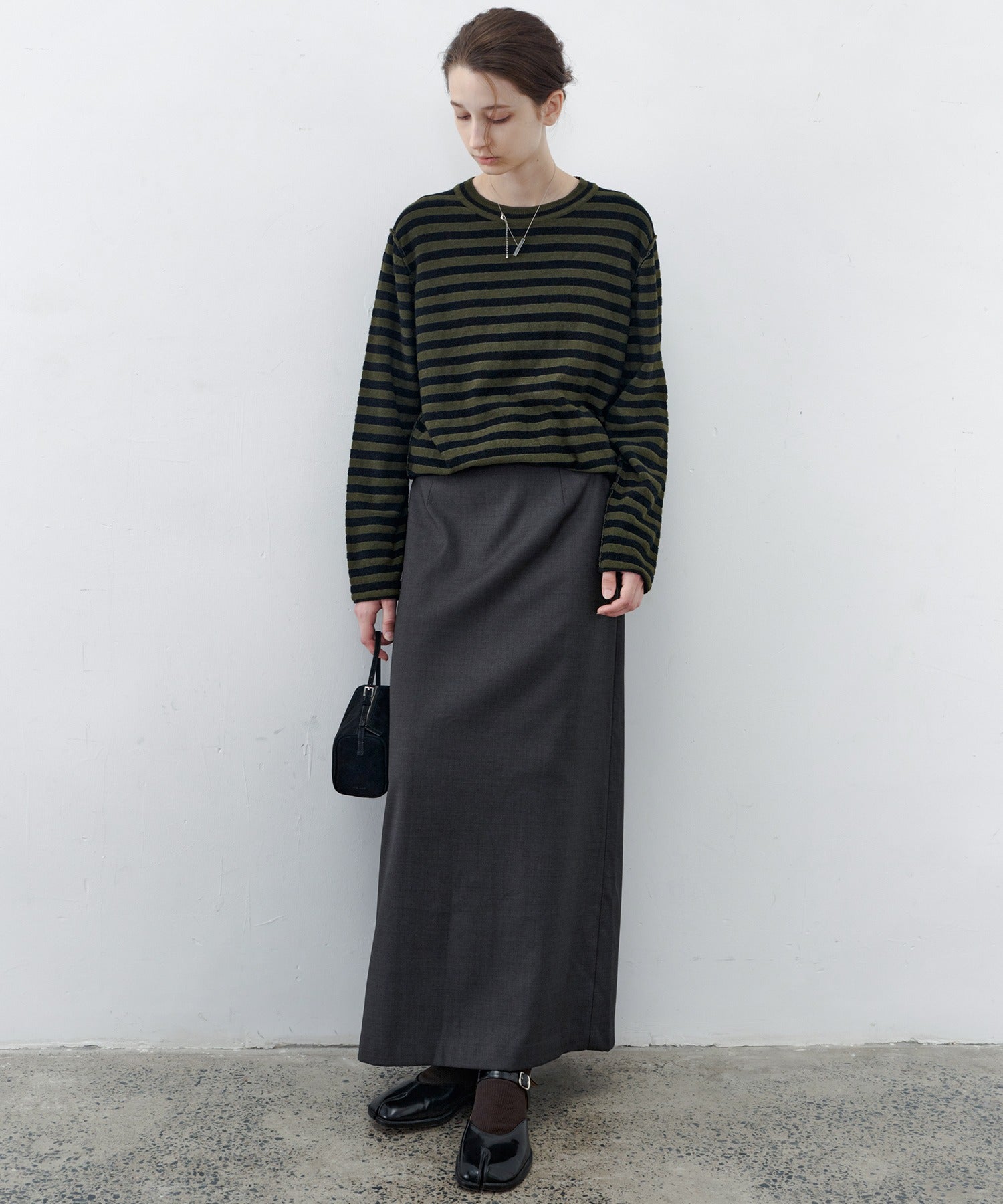Textured Stripe Crew Neck Knit Sweater