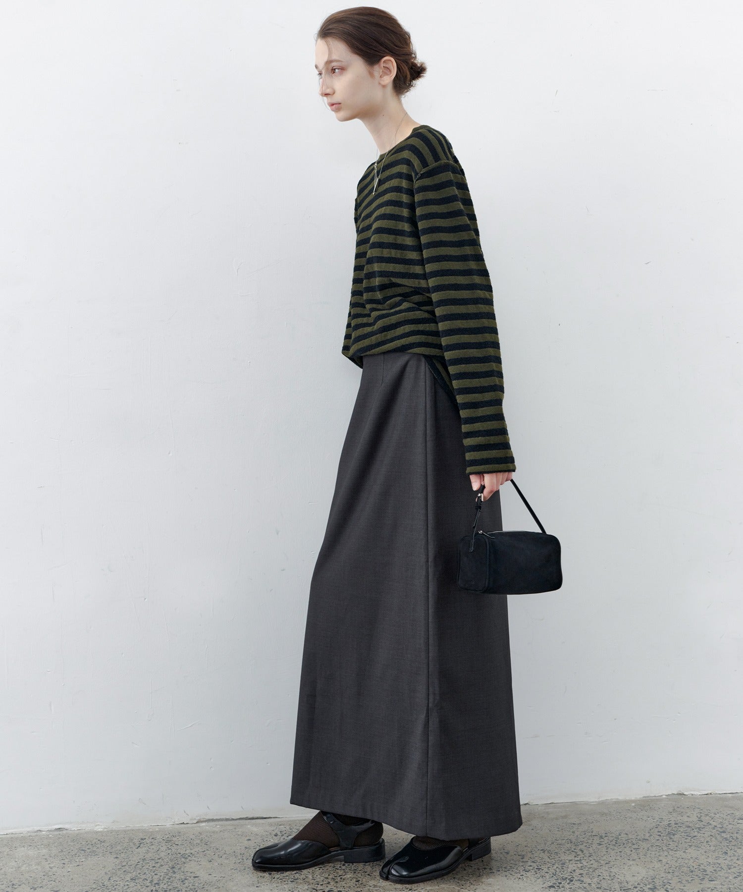 Textured Stripe Crew Neck Knit Sweater