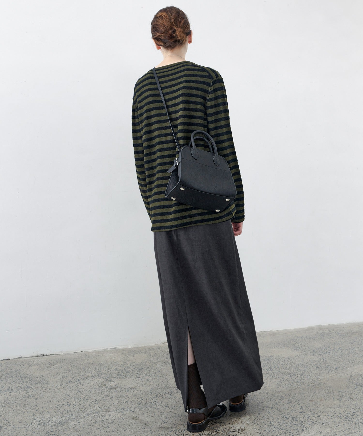 Textured Stripe Crew Neck Knit Sweater