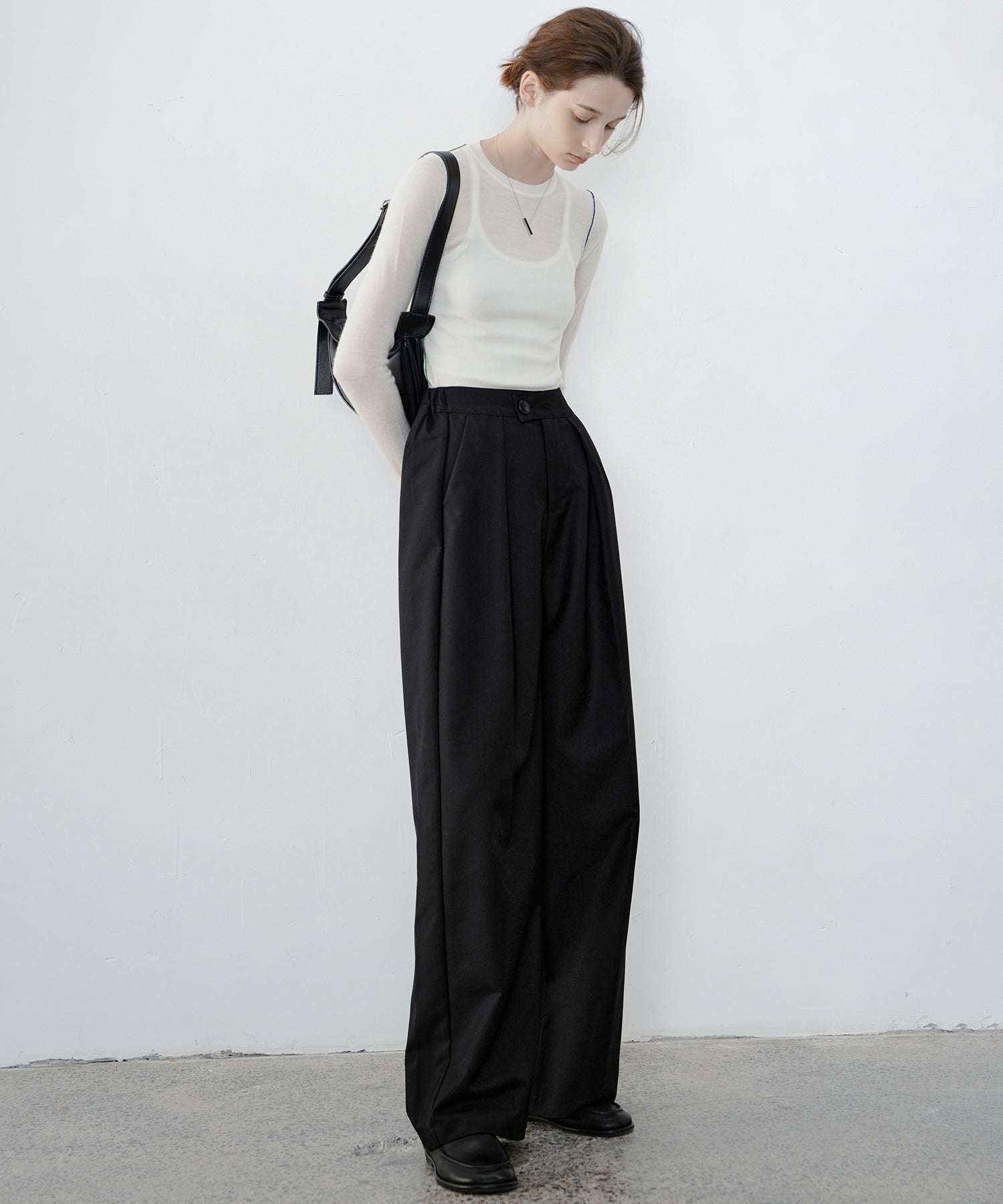 Contrast Stitch Sheer Knit Tee