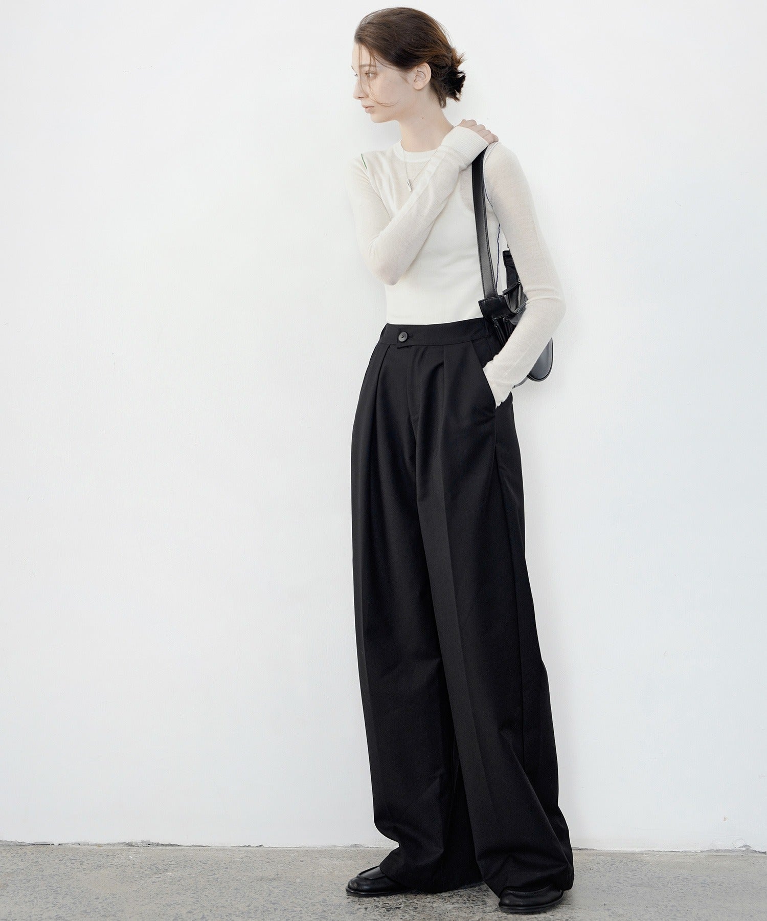 Contrast Stitch Sheer Knit Tee
