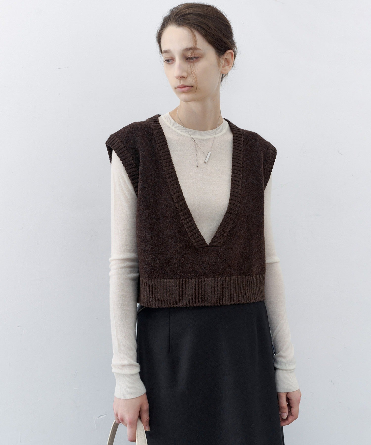 Contrast Stitch Sheer Knit Tee