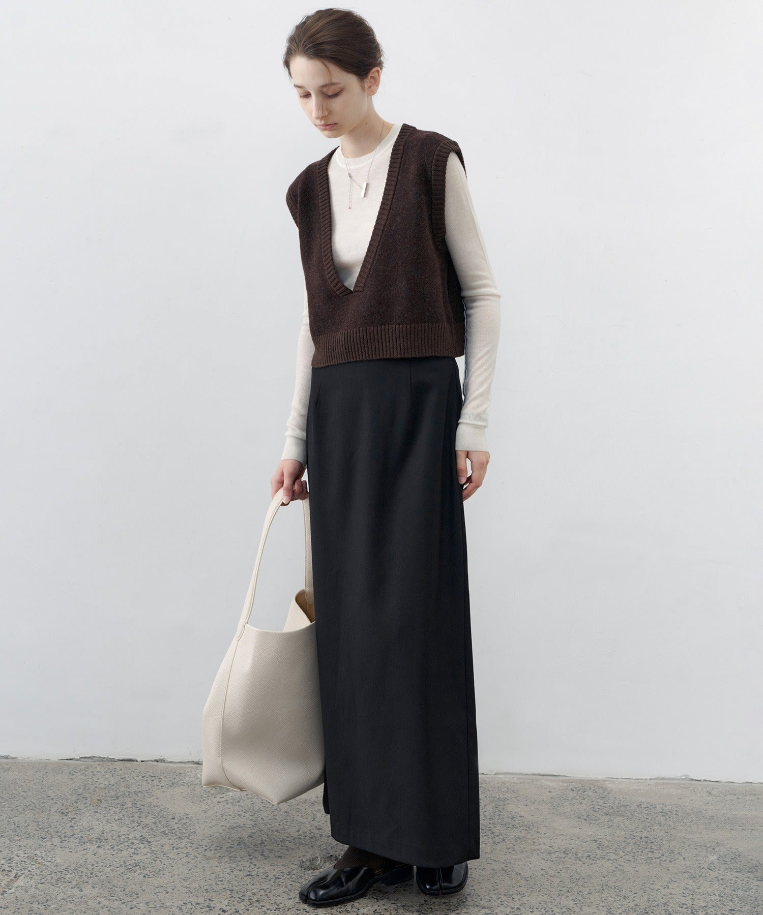 Contrast Stitch Sheer Knit Tee