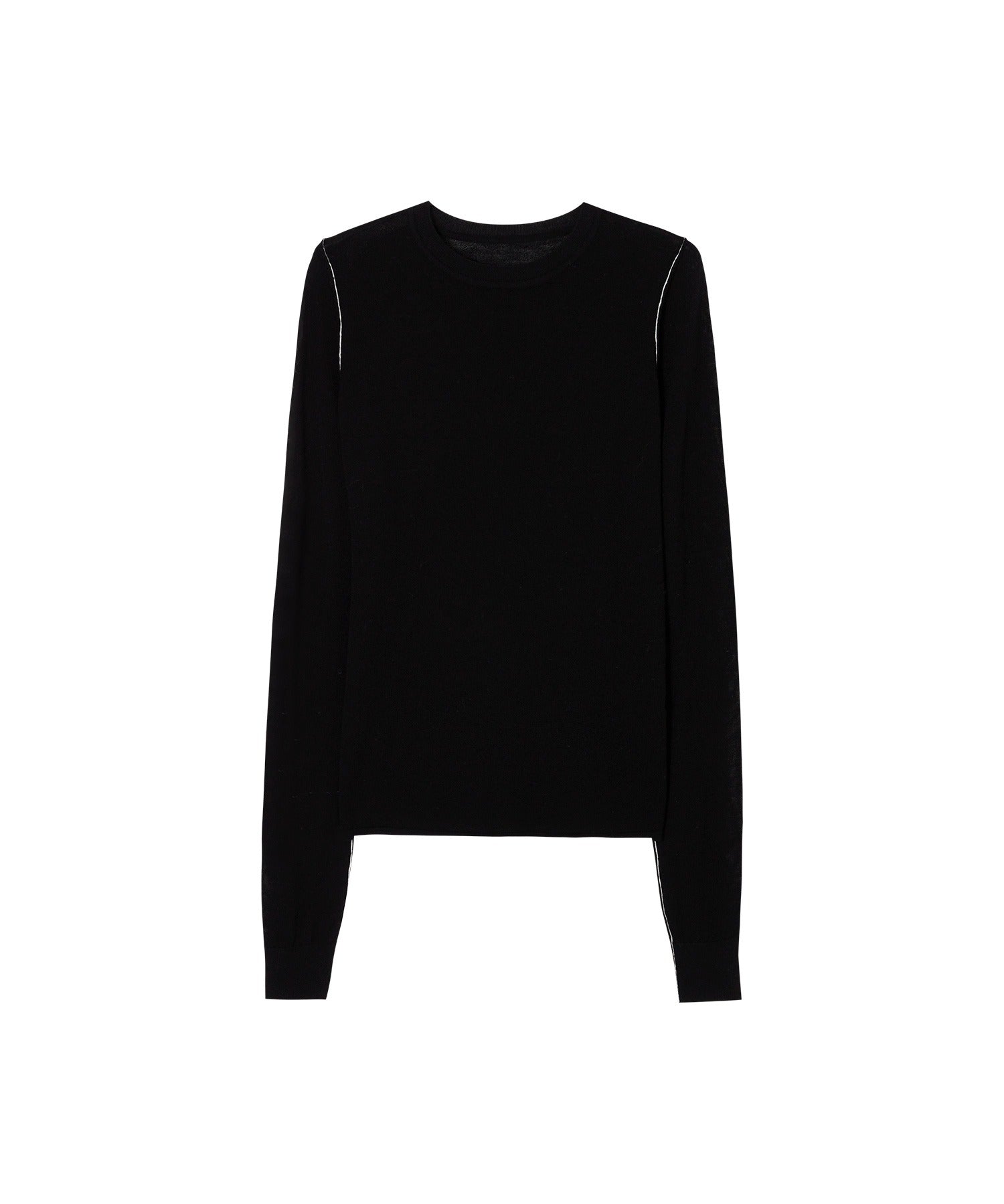 Contrast Stitch Sheer Knit Tee