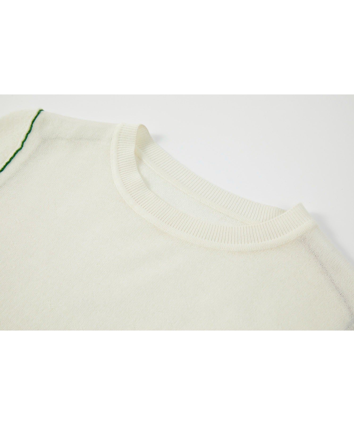 Contrast Stitch Sheer Knit Tee