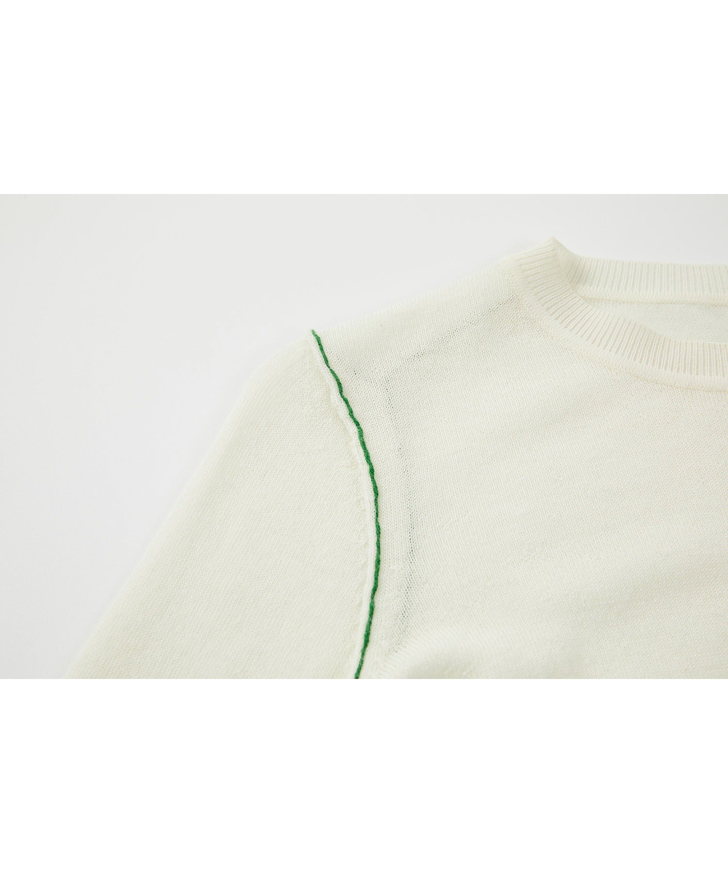 Contrast Stitch Sheer Knit Tee