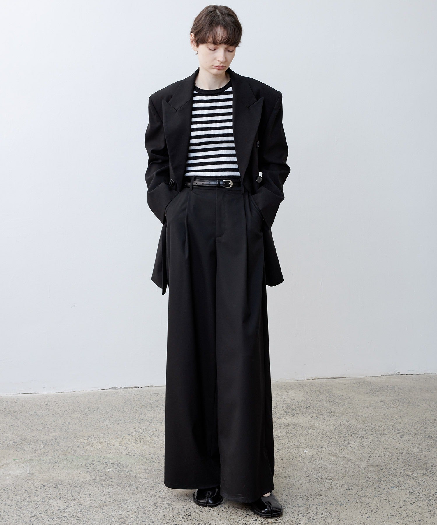 【tageechita】 울 혼합 아메리칸 슬리브 탱크 탑