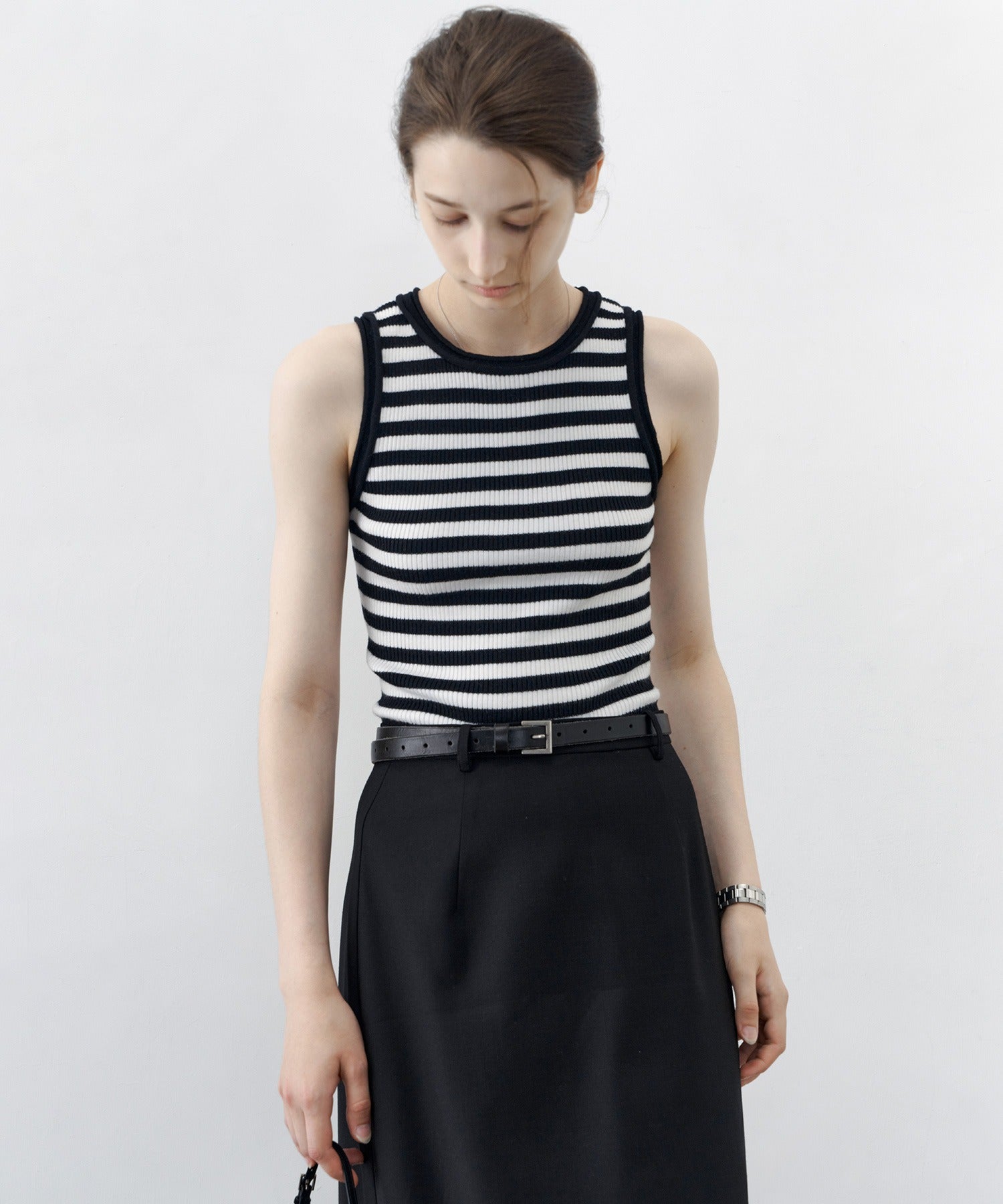 【tageechita】 울 혼합 아메리칸 슬리브 탱크 탑