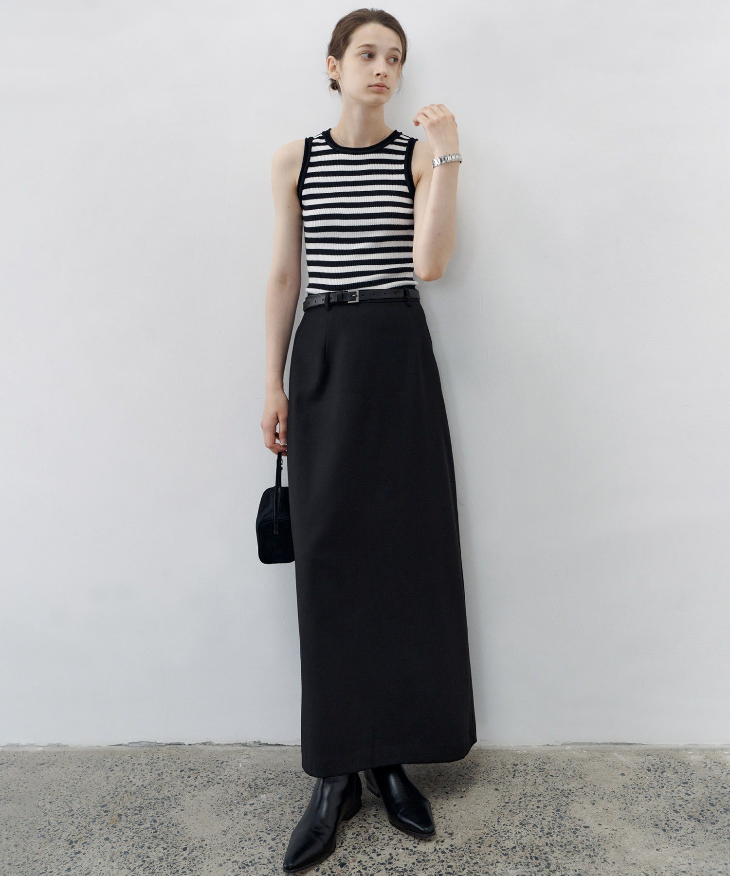 【tageechita】 울 혼합 아메리칸 슬리브 탱크 탑