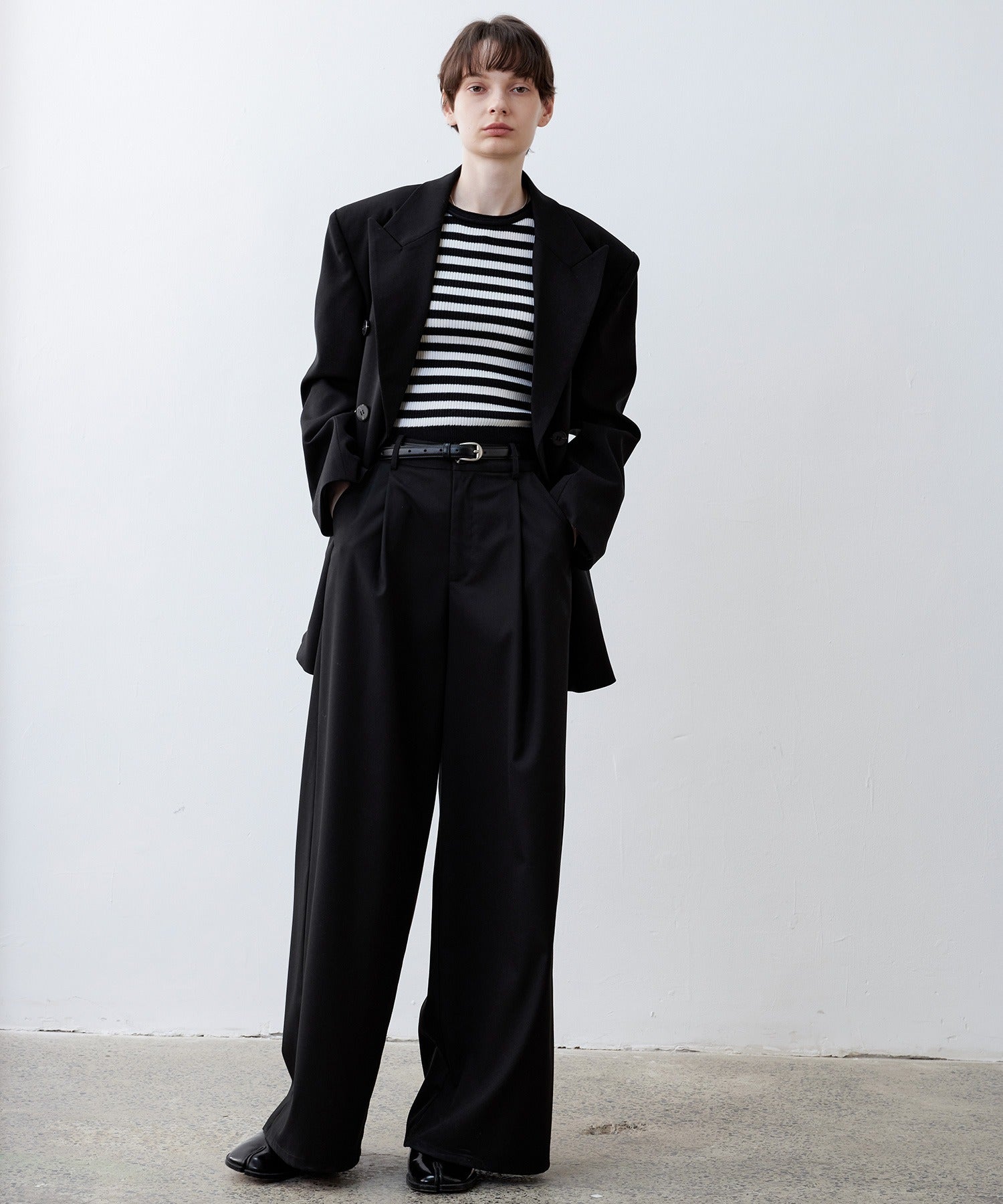 【tageechita】 울 혼합 아메리칸 슬리브 탱크 탑