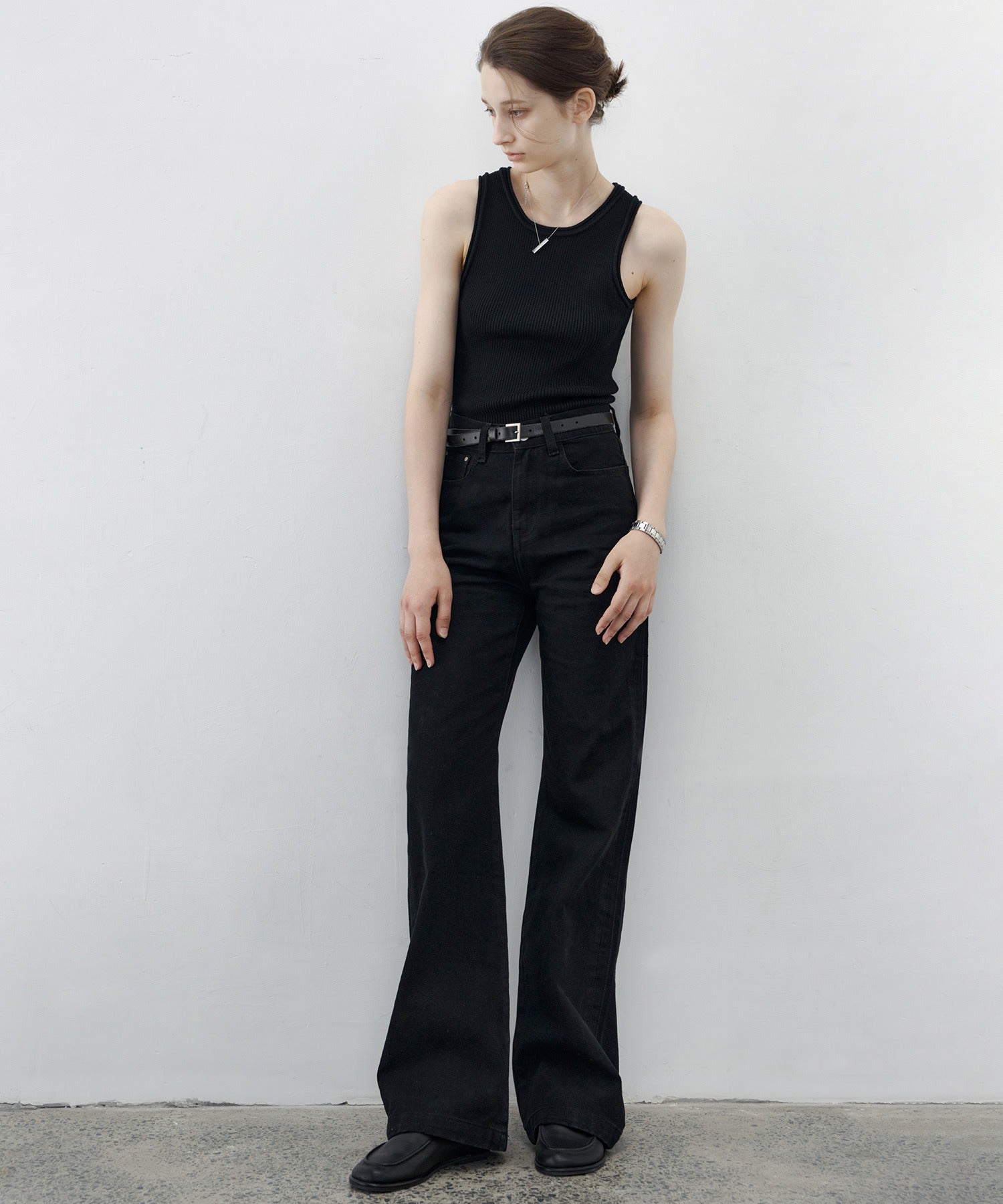 【tageechita】 울 혼합 아메리칸 슬리브 탱크 탑