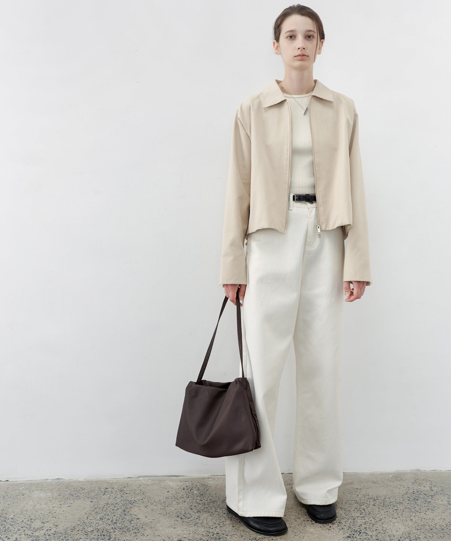 【tageechita】 울 혼합 아메리칸 슬리브 탱크 탑