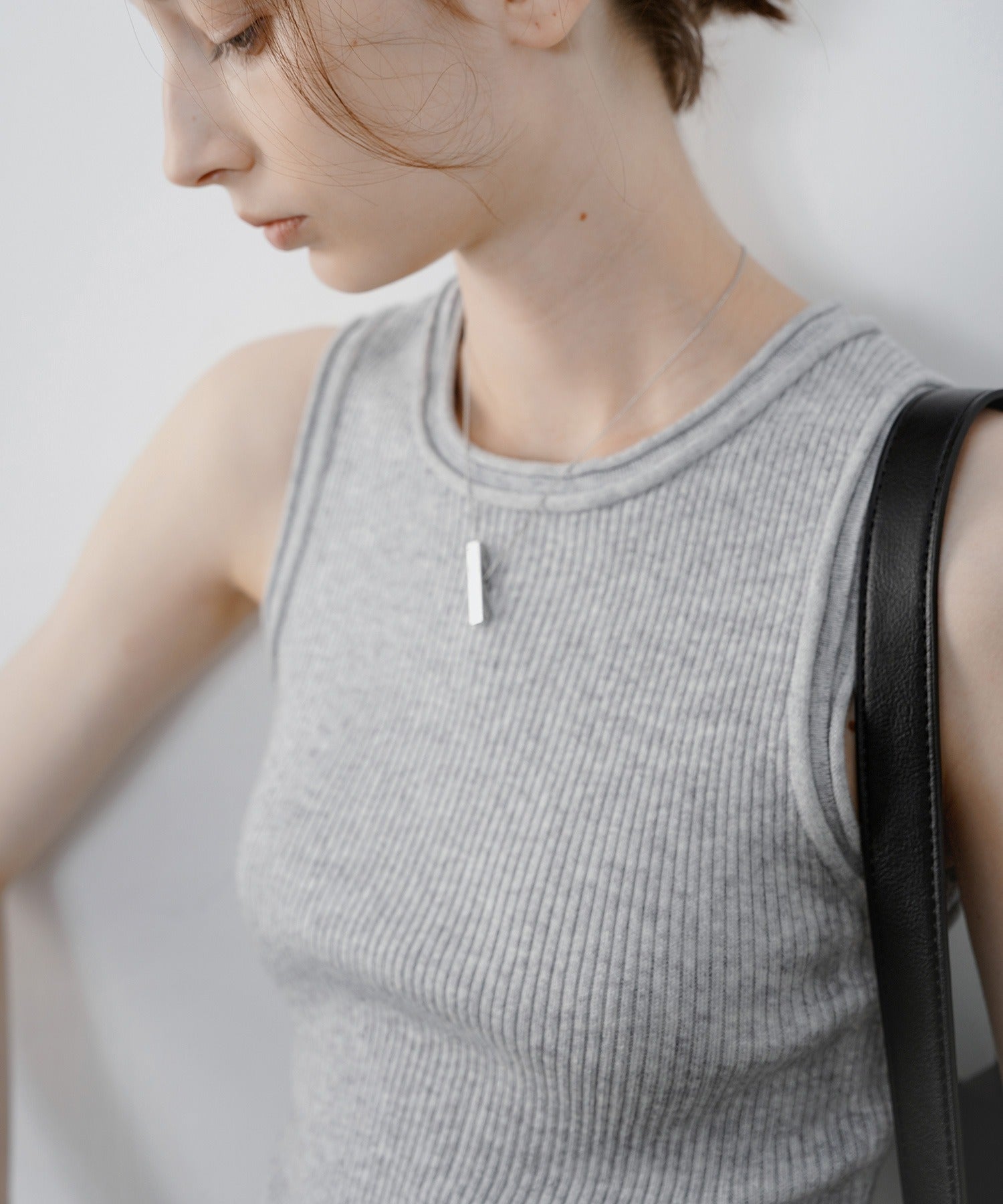 【tageechita】 울 혼합 아메리칸 슬리브 탱크 탑