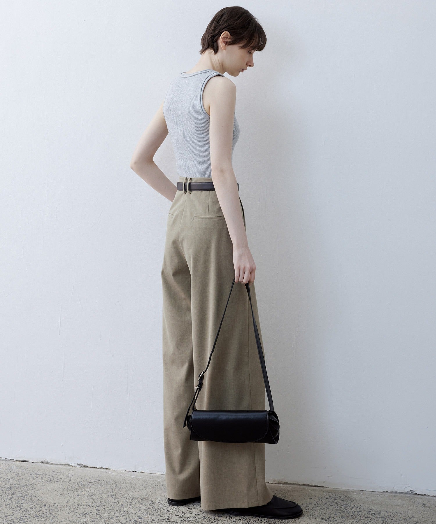 【tageechita】 울 혼합 아메리칸 슬리브 탱크 탑