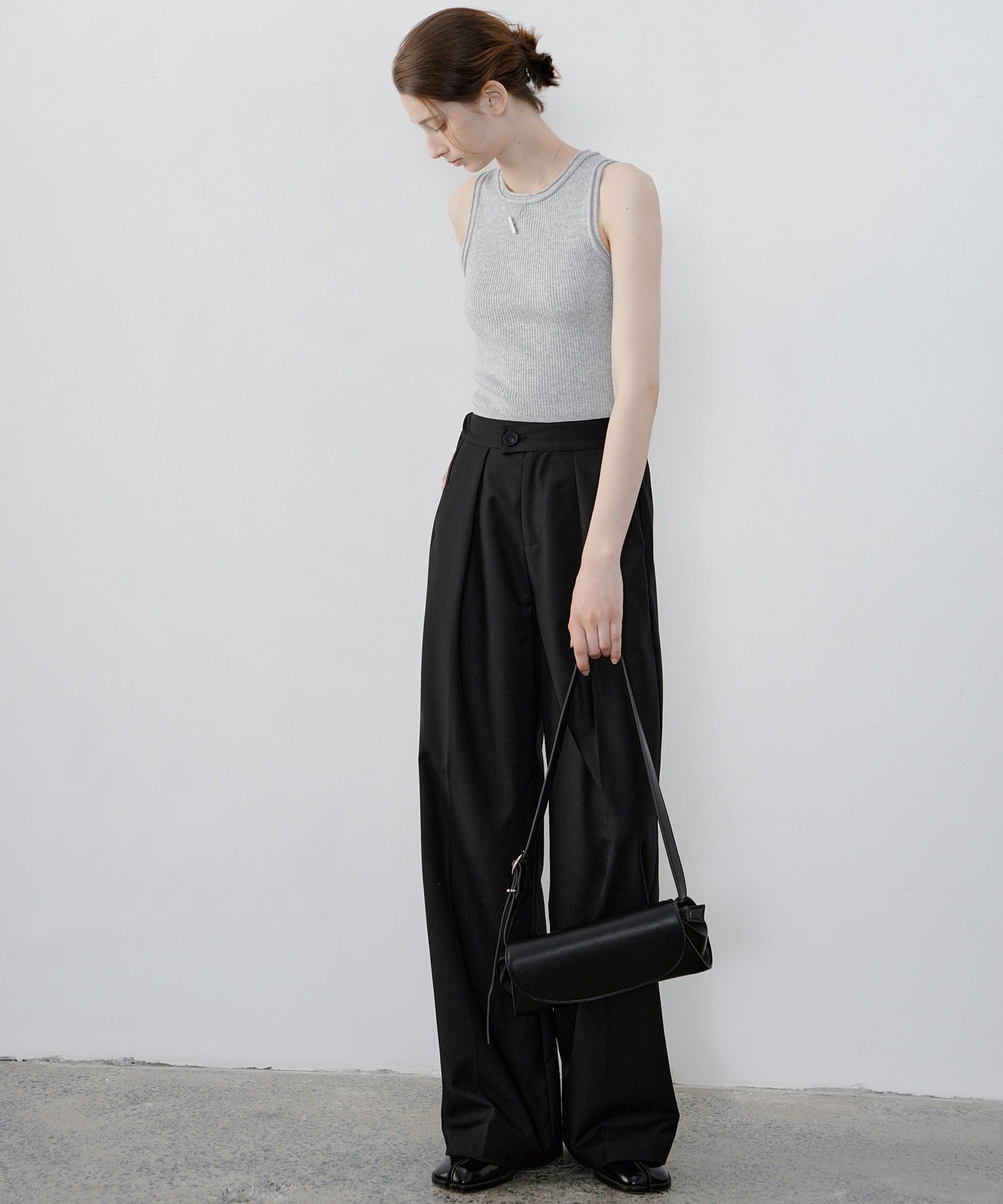 【tageechita】 울 혼합 아메리칸 슬리브 탱크 탑