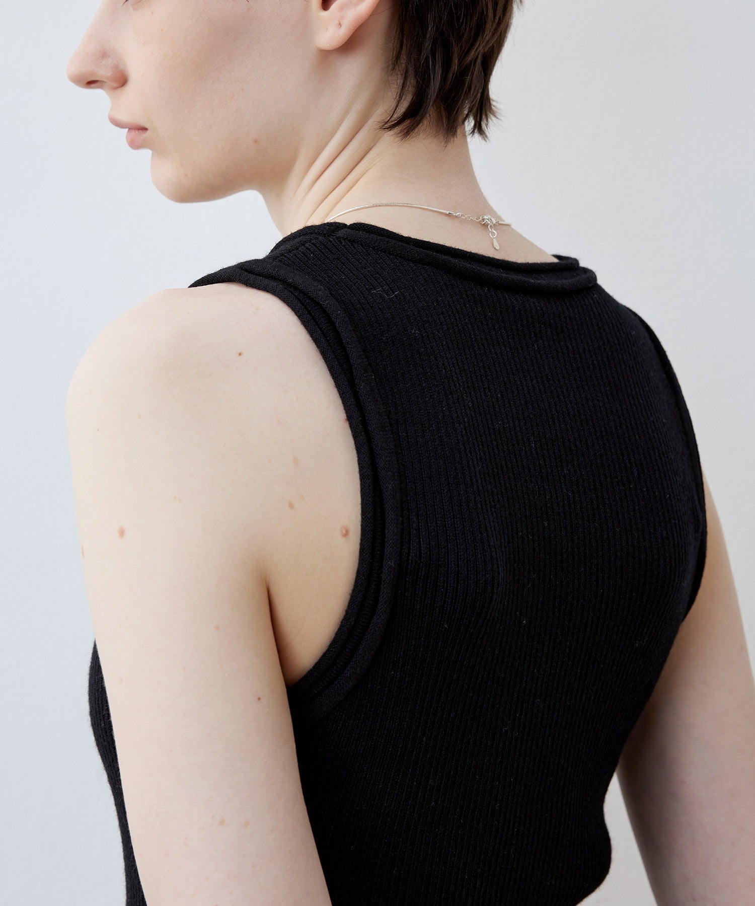 【tageechita】 울 혼합 아메리칸 슬리브 탱크 탑