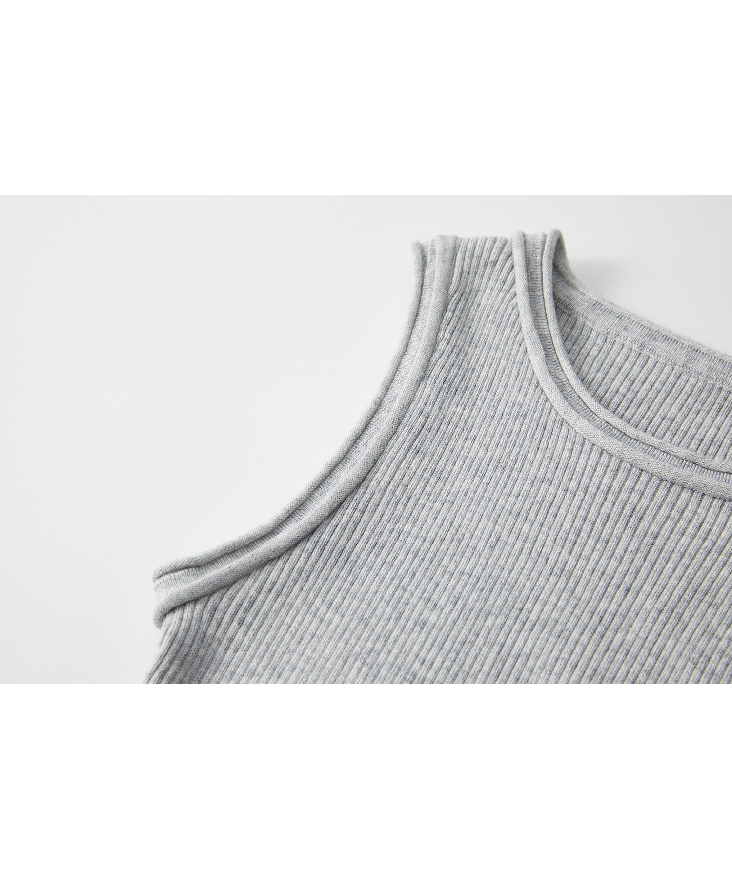 【tageechita】 울 혼합 아메리칸 슬리브 탱크 탑